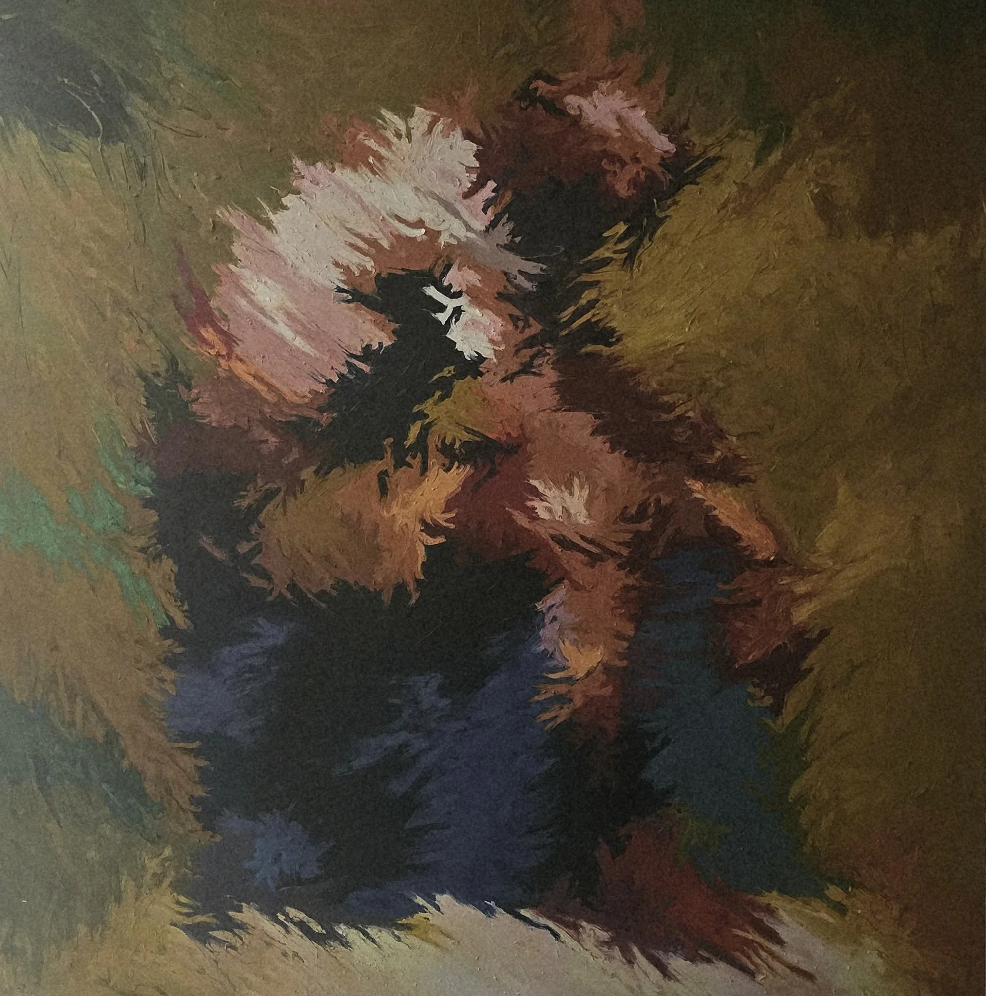 "Uche" - Thought, 2026. Oilsticks on canvas,  54 x 54 inches 