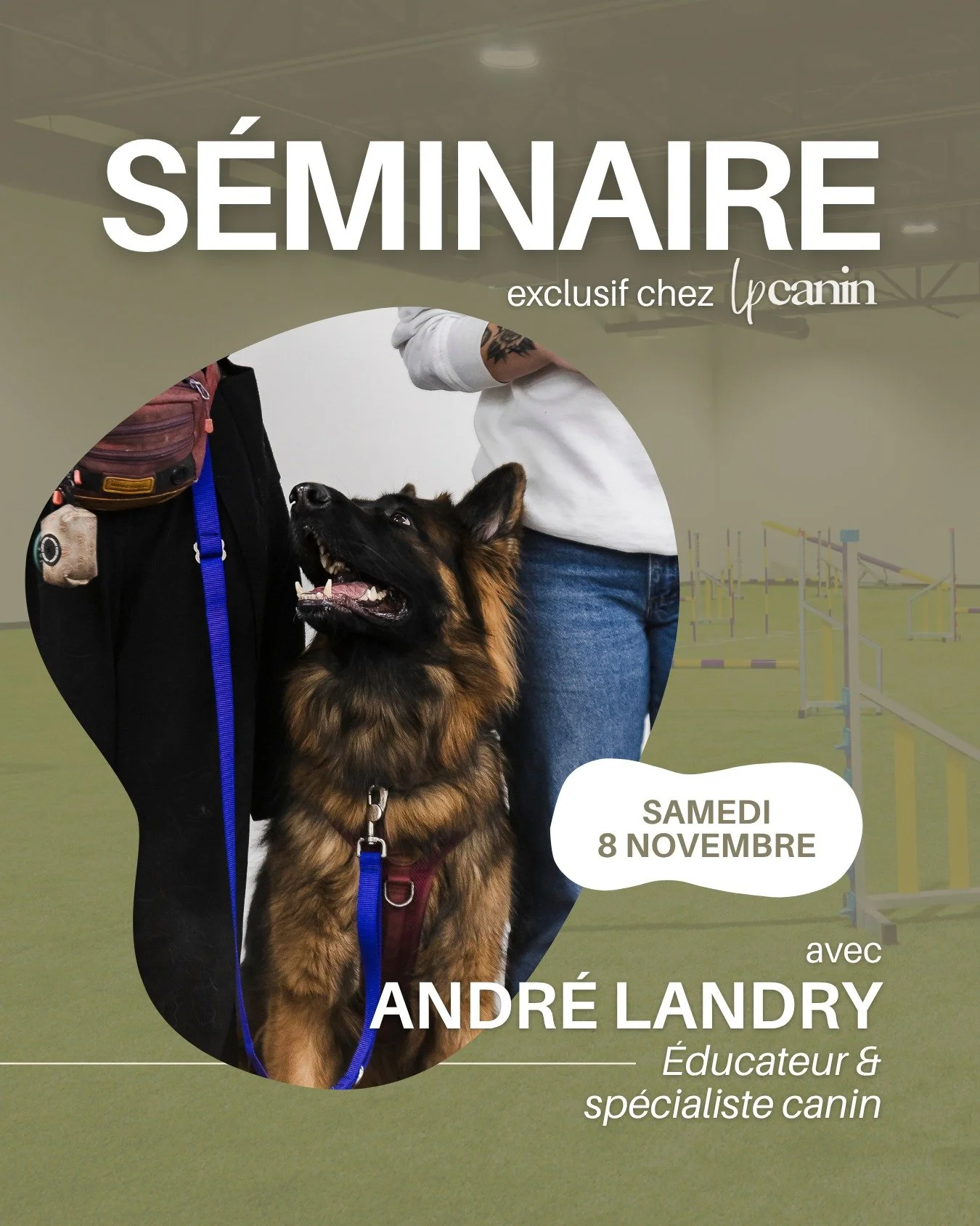 C&rsquo;est avec plaisir que nous accueillons Andr&eacute; Landry, &eacute;ducateur et sp&eacute;cialiste canin, pour un s&eacute;minaire exclusif chez LP Canin! 🎓

Au programme :
8h &agrave; 10h &mdash; Groupe jeune chien | 130$ + tx (5 places)
10h