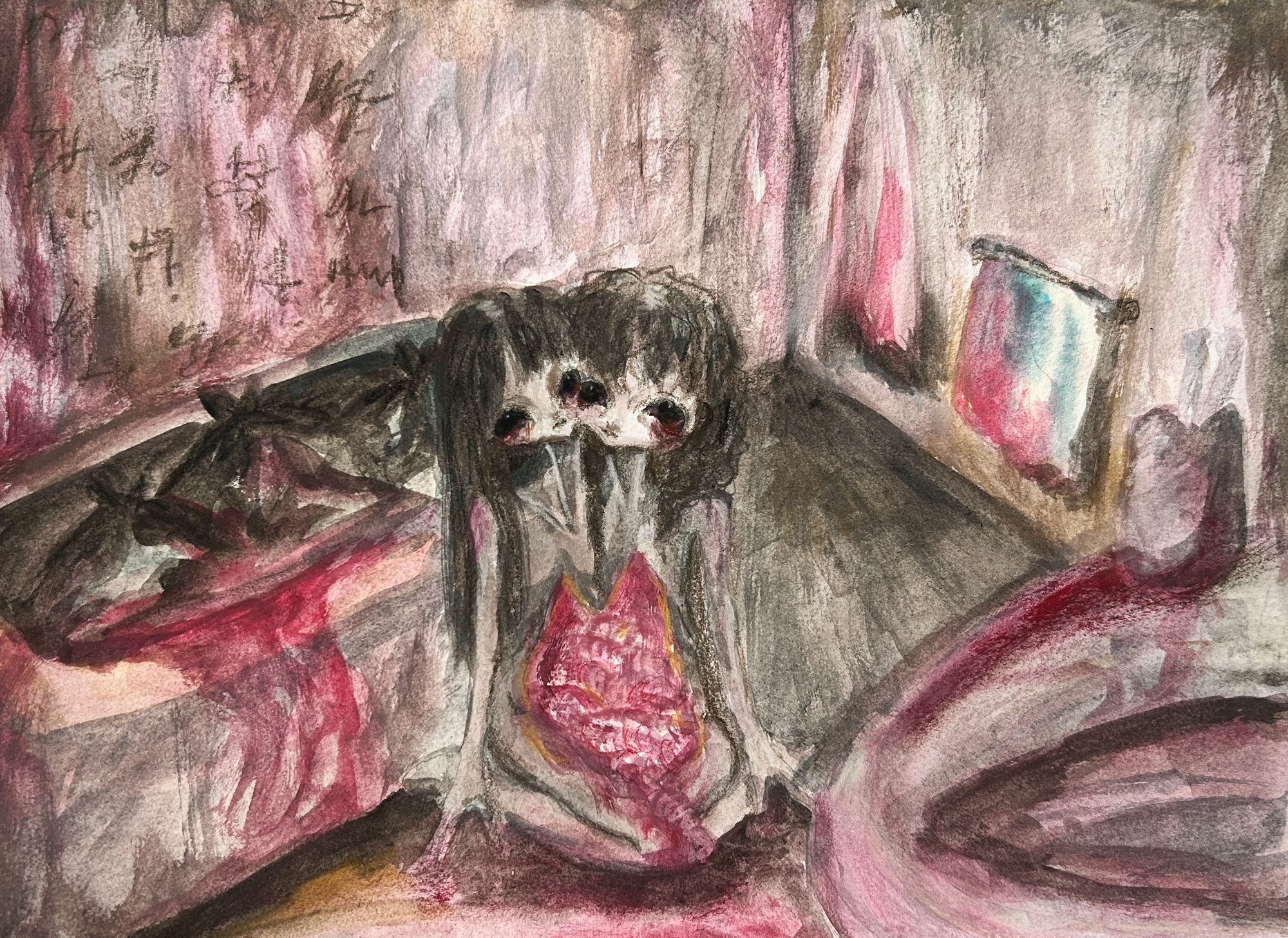 "resting place"   
gouache on paper
