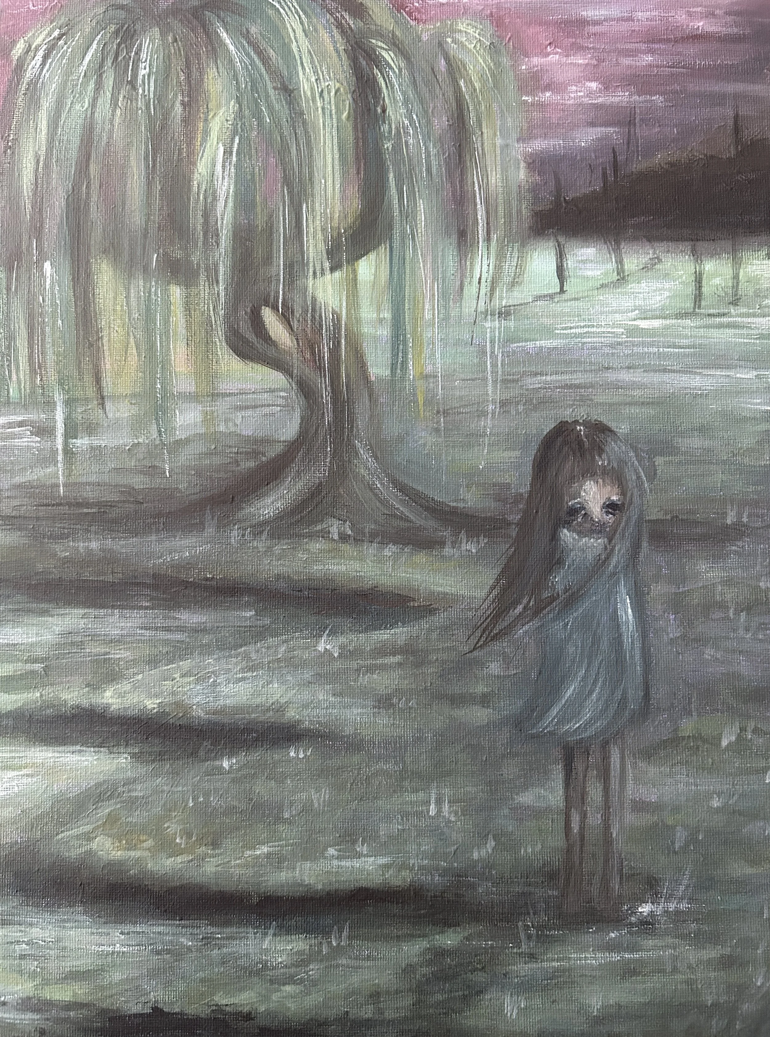 "willowtree"   
gouache and acrylic on 12x16 panel 