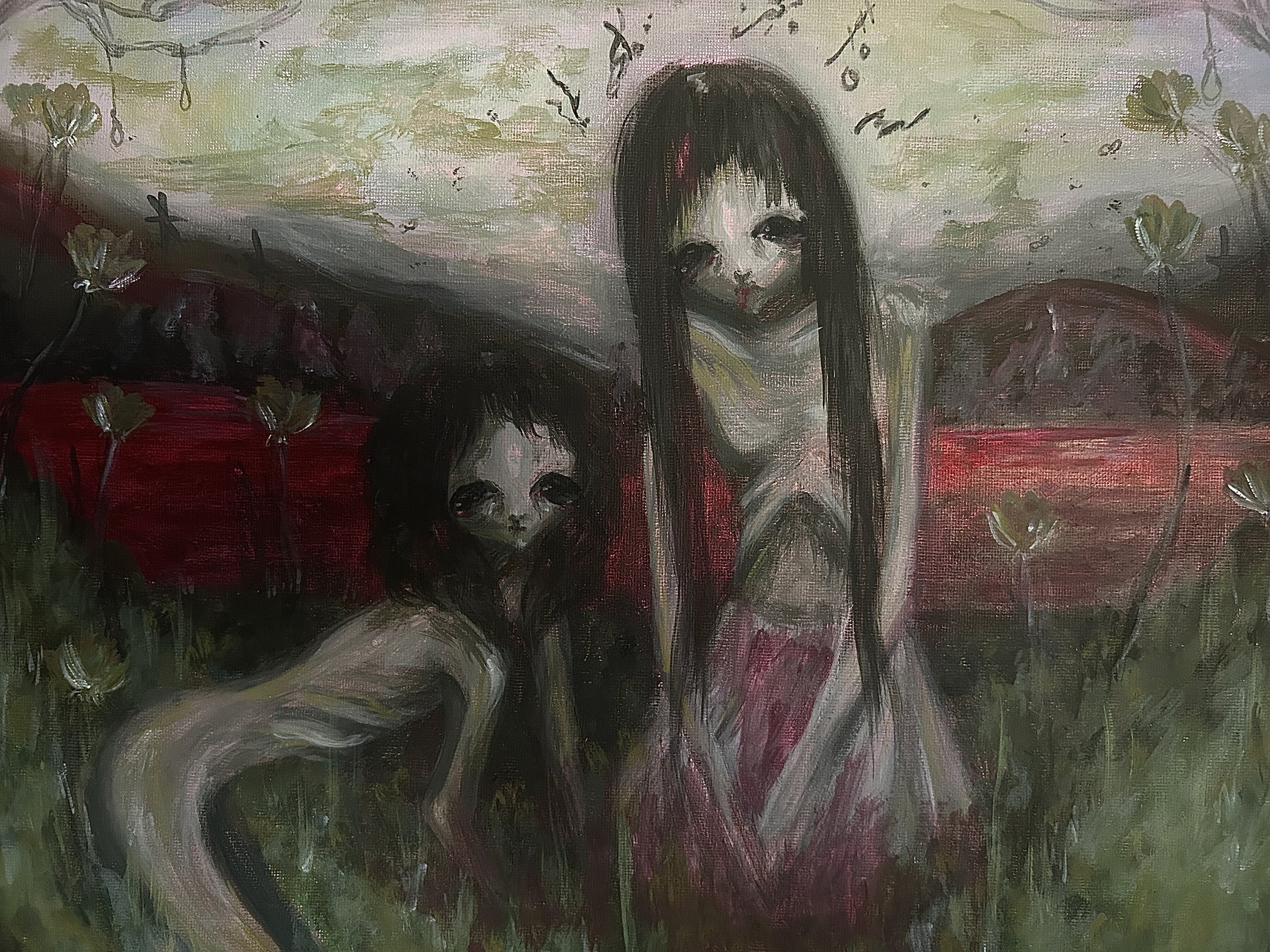 "emptied"   
gouache and acrylic on 12x16 panel 