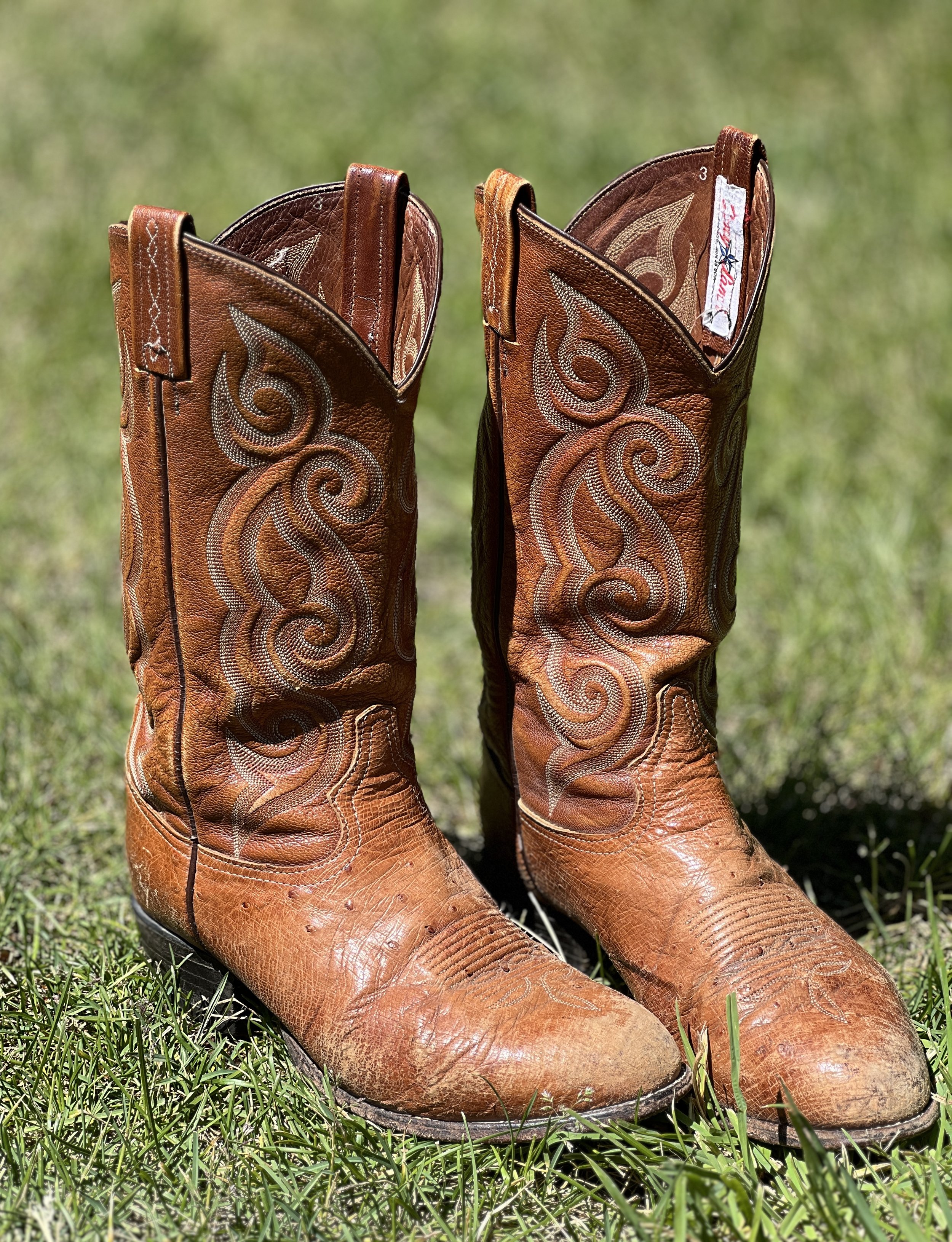 Tony Lama Ostrich Cowboy Boots