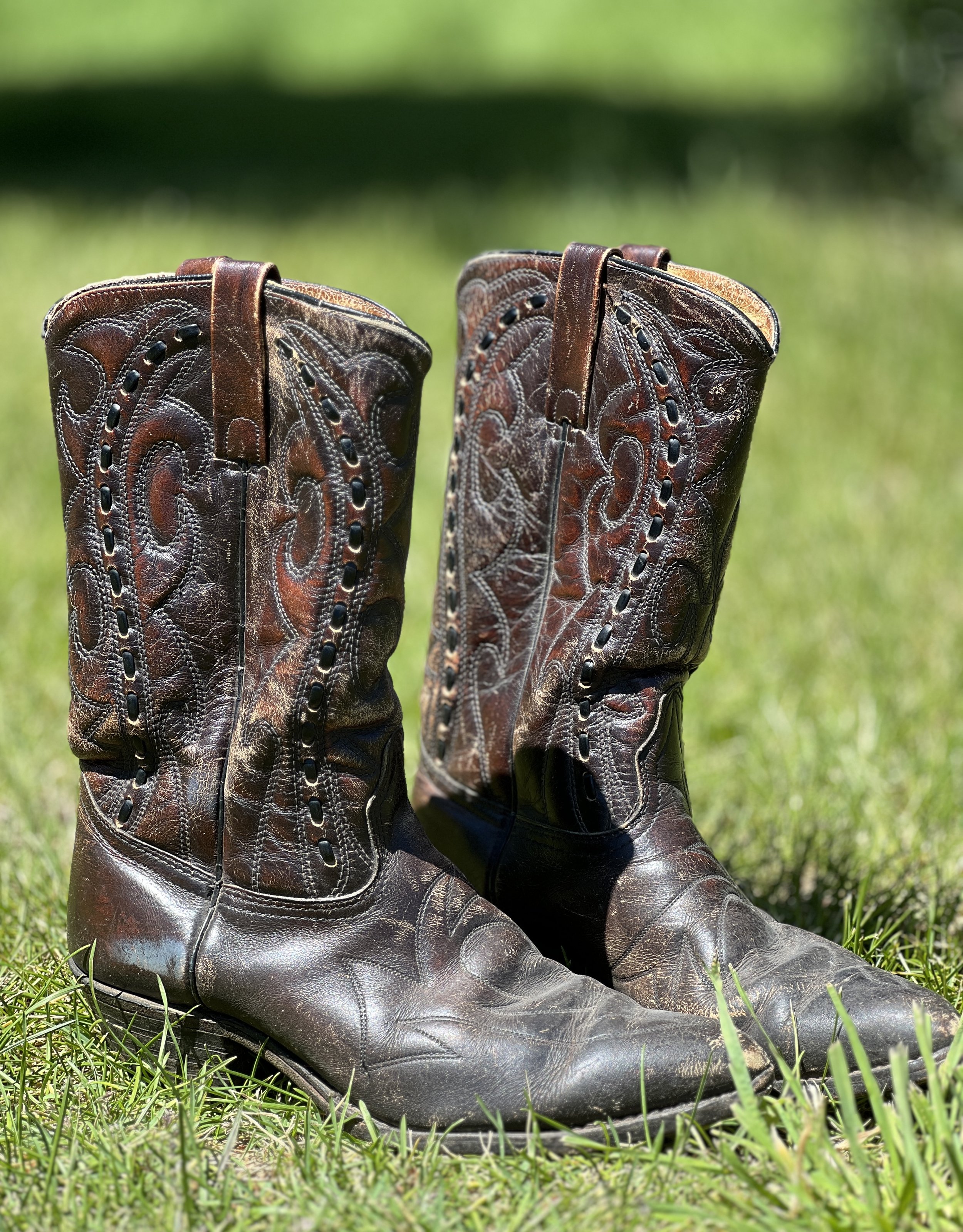 Bull Hide Leather Cowboy Boots