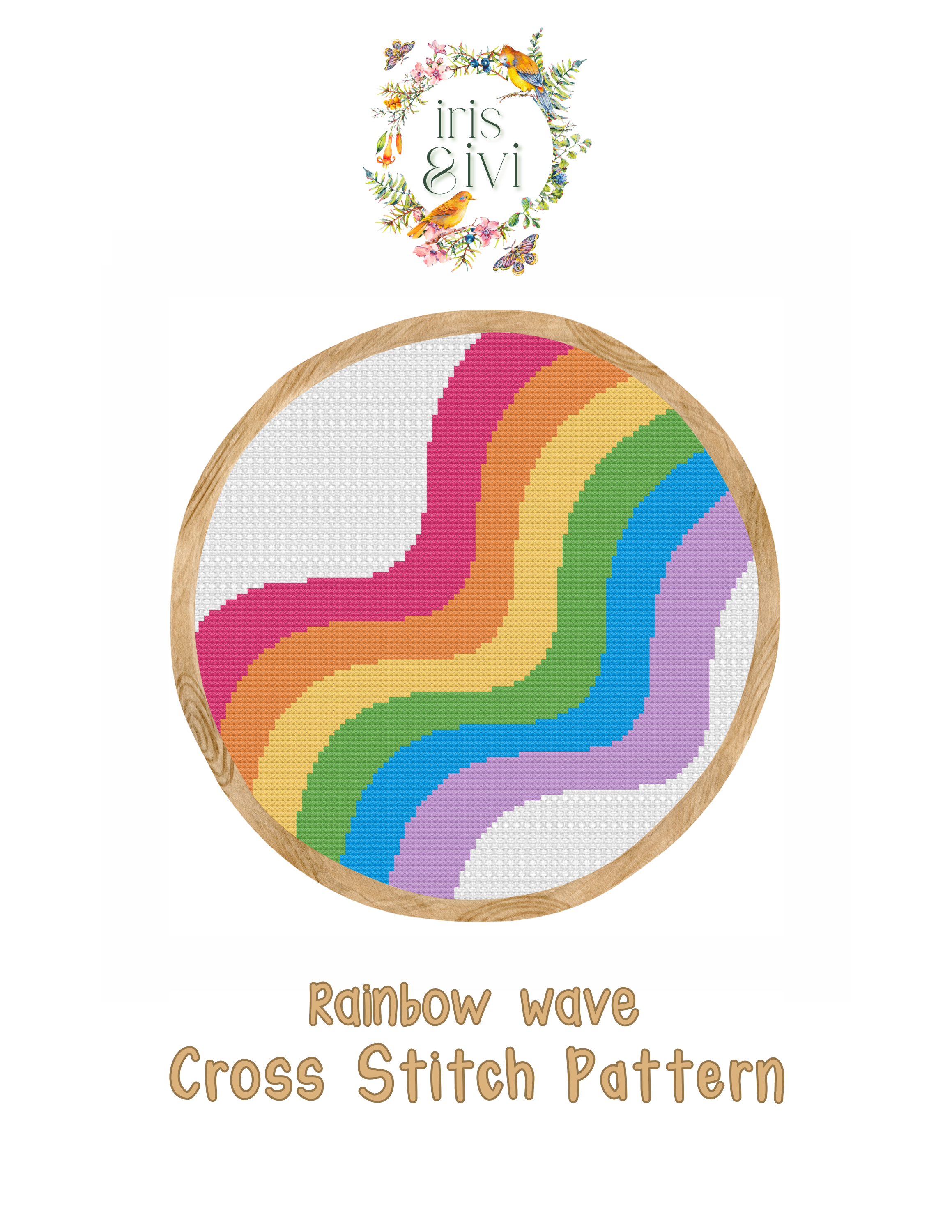 Rainbow Wave Cross Stitch Pattern Title.png