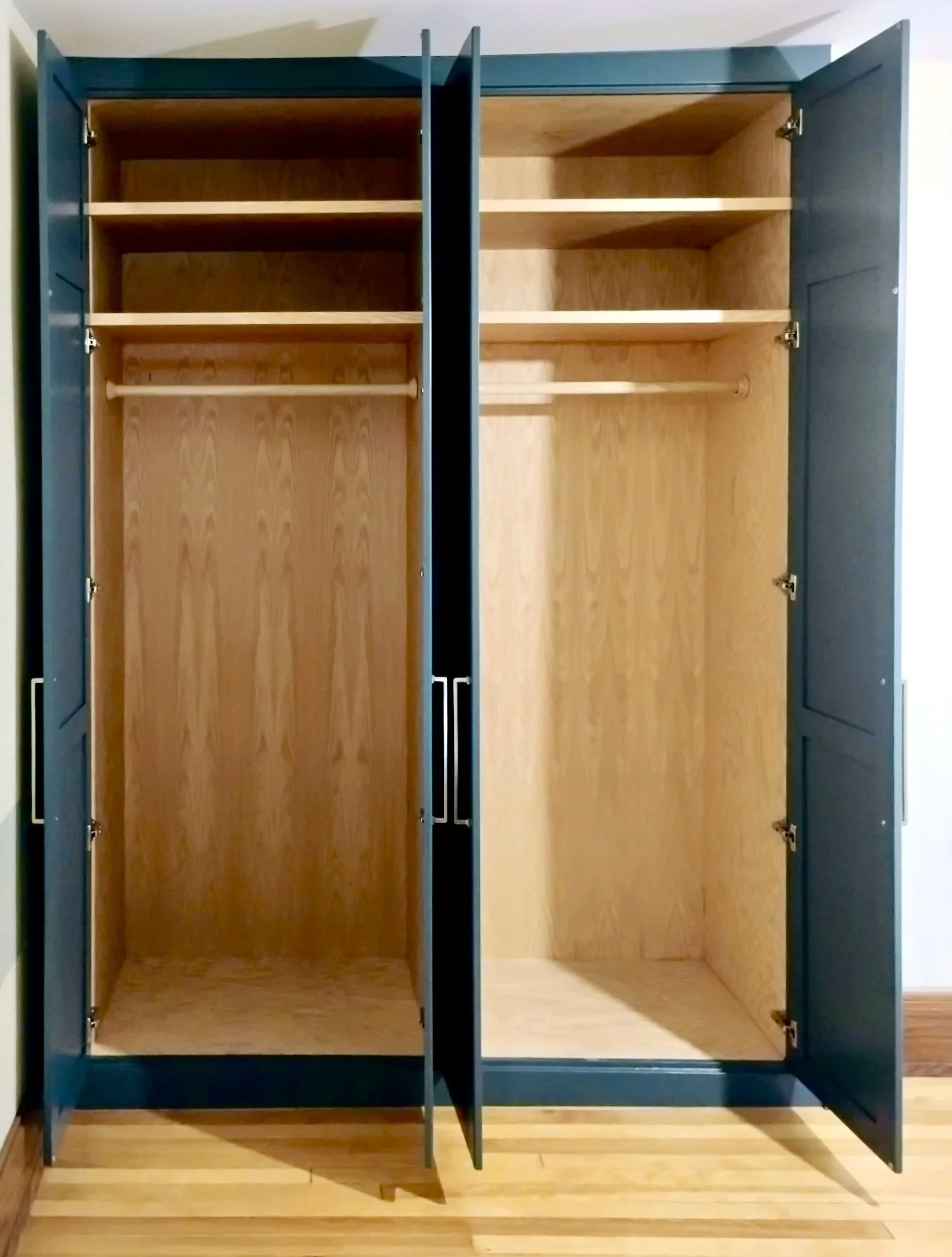 Custom built cabinets with hand-made doors