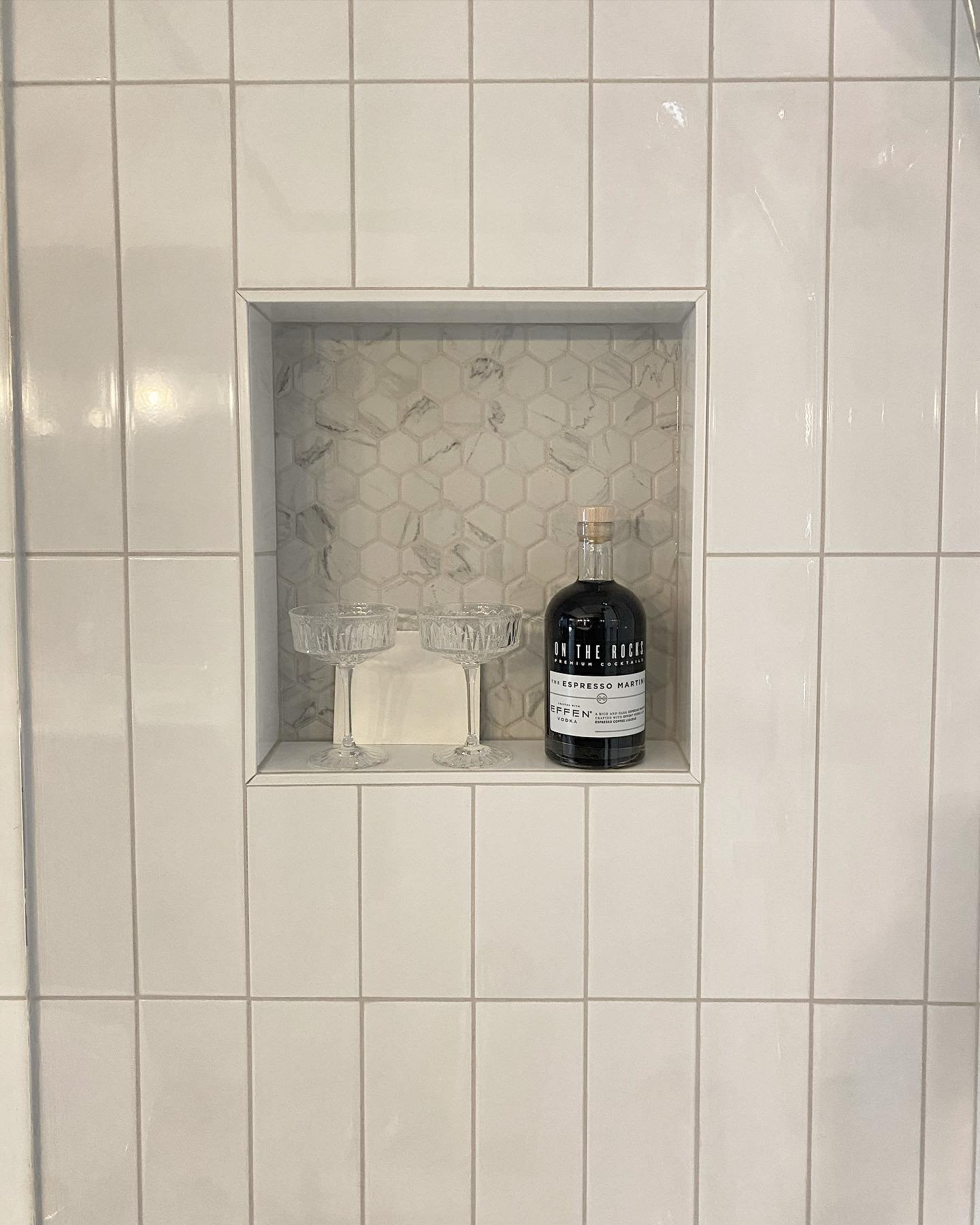 A shower Niche is for one thing and one thing only 🍸
Reach out for a free quote if you're looking to update your bathroom space. 

#yyc #calgary #yycrenovations #calgaryrenovations #yyctile #bathroom #showers #tile #calgaryhomes #renovations #builtb