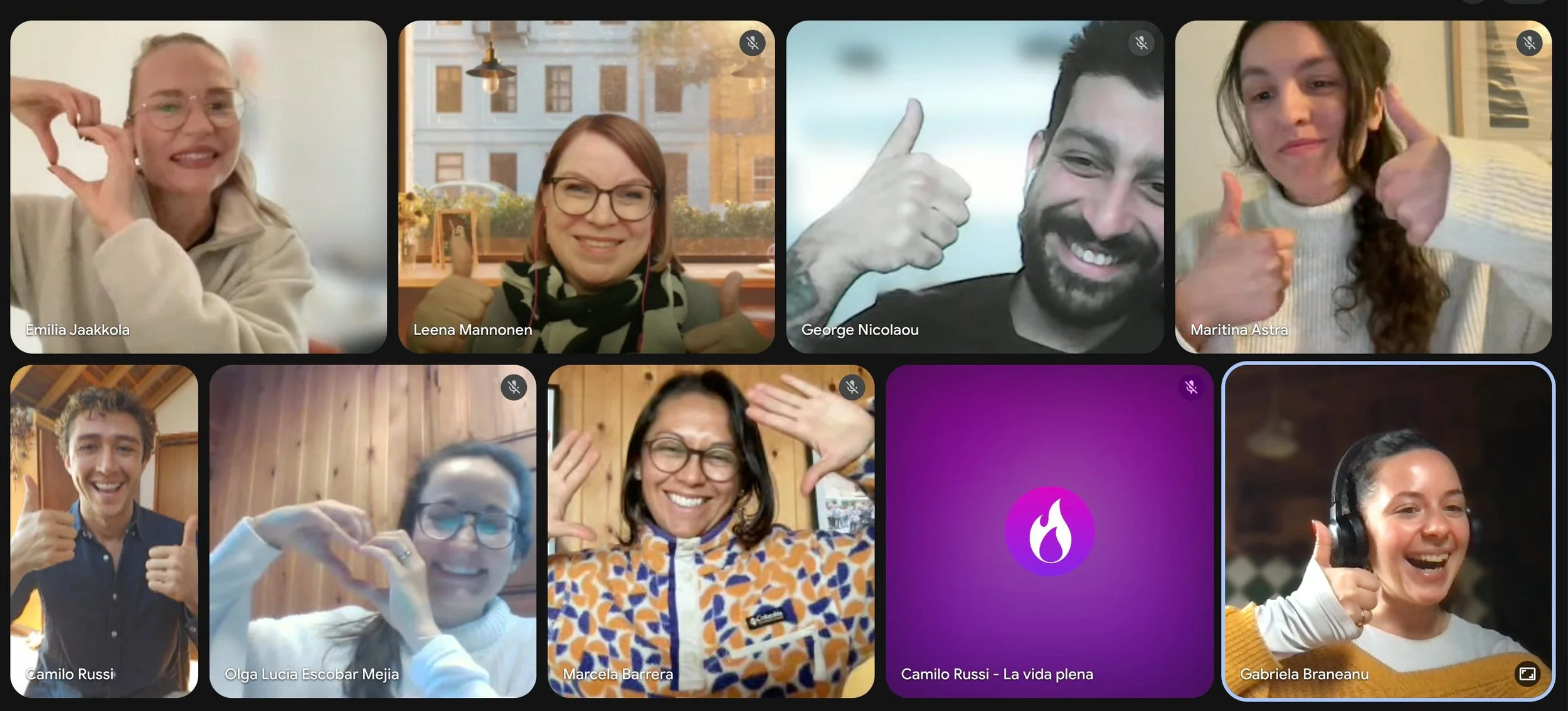 A picture of the Moving grief team in a virtual meeting