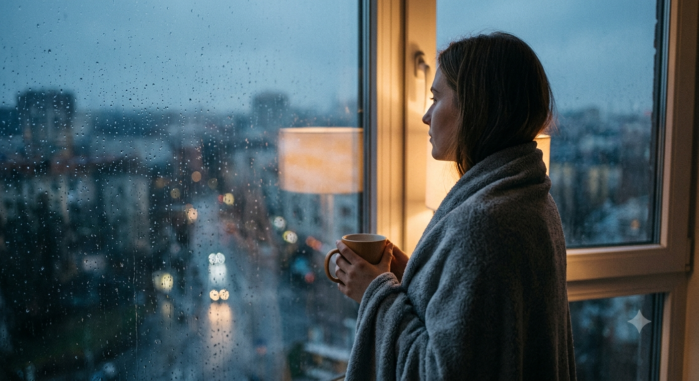 woman window coffee Andrew Neel