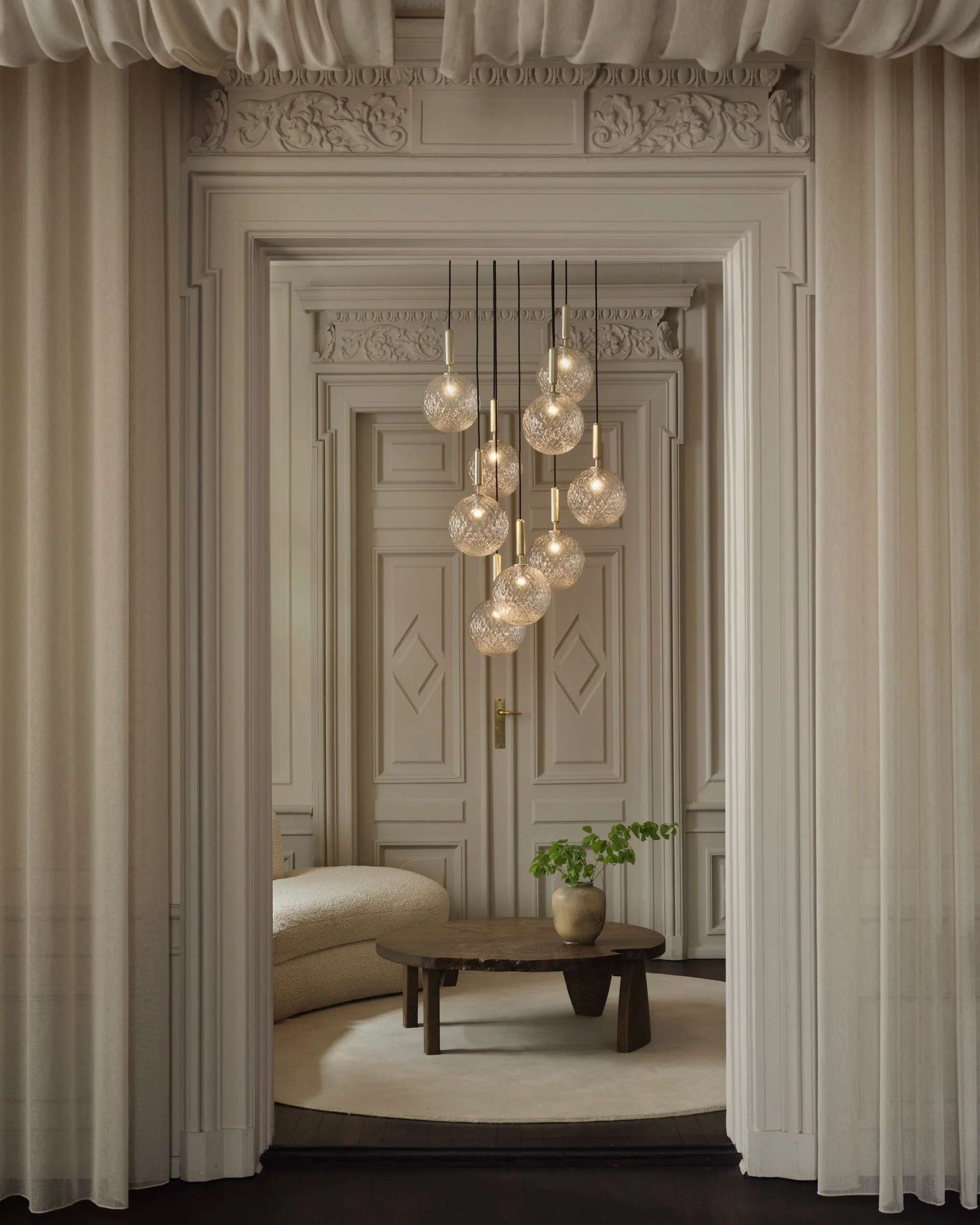 Miira glass lamps brass chandelier hospitality lighting