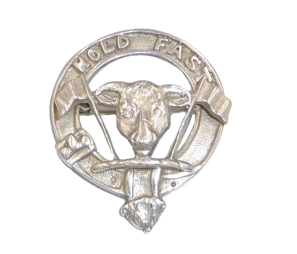 Scottish silver McLeod clan badge, c.1940s front