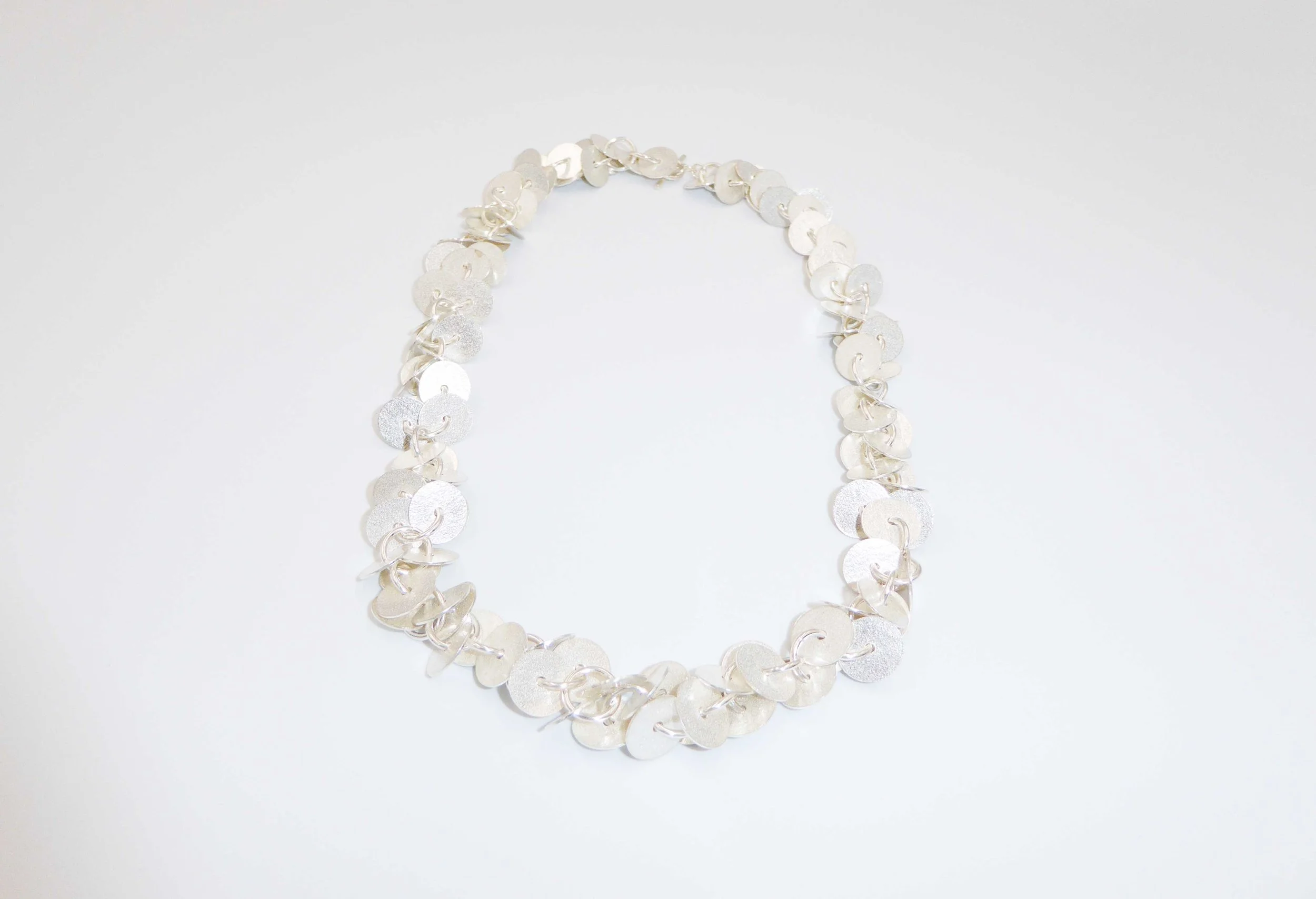 Silver necklace by Joanne Thompson, Edinburgh, hallmarked Edinburgh, 2004 - front 2