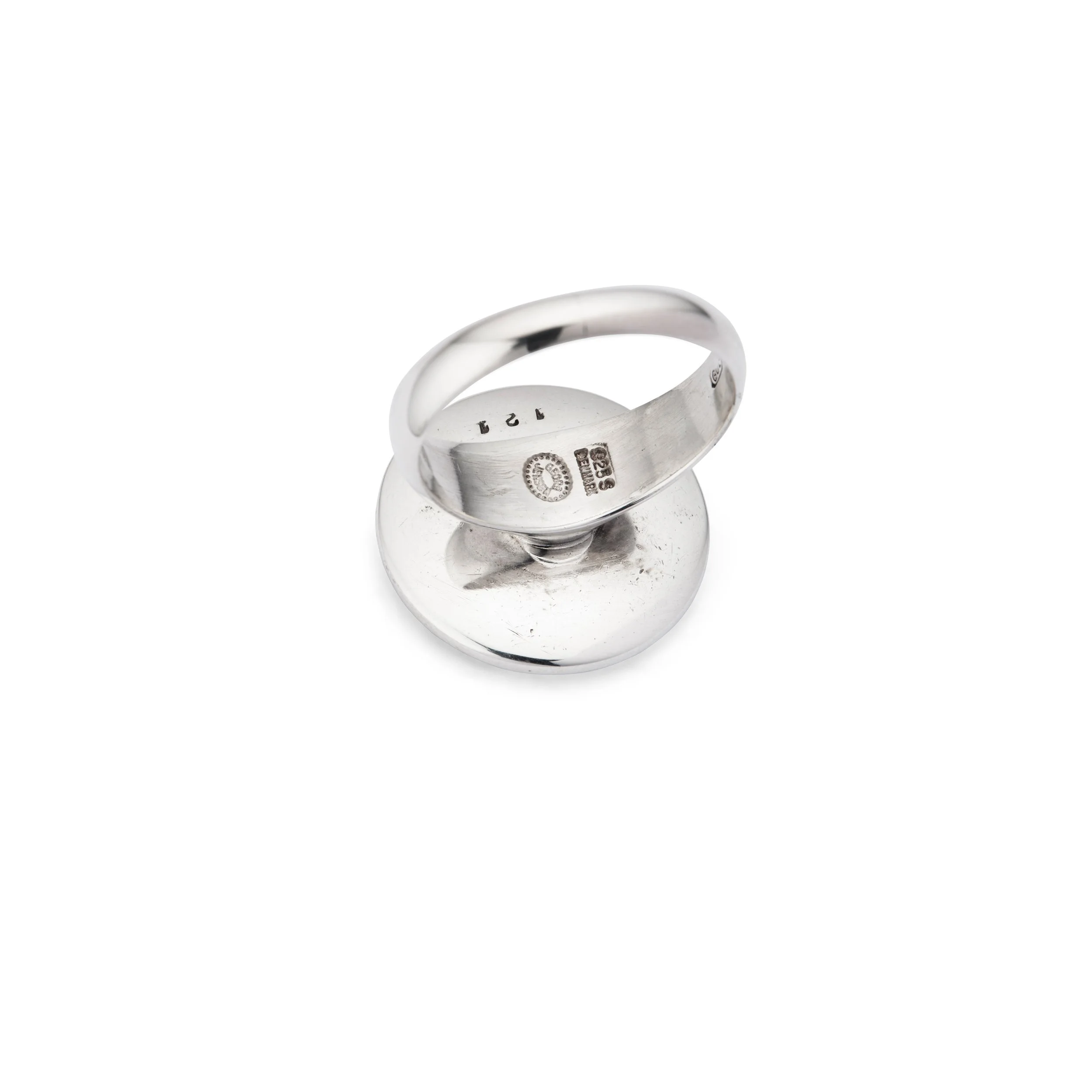 Modernist silver ring by Georg Jensen, 1972, designed by Nanna Ditzel, Denmark - reverse