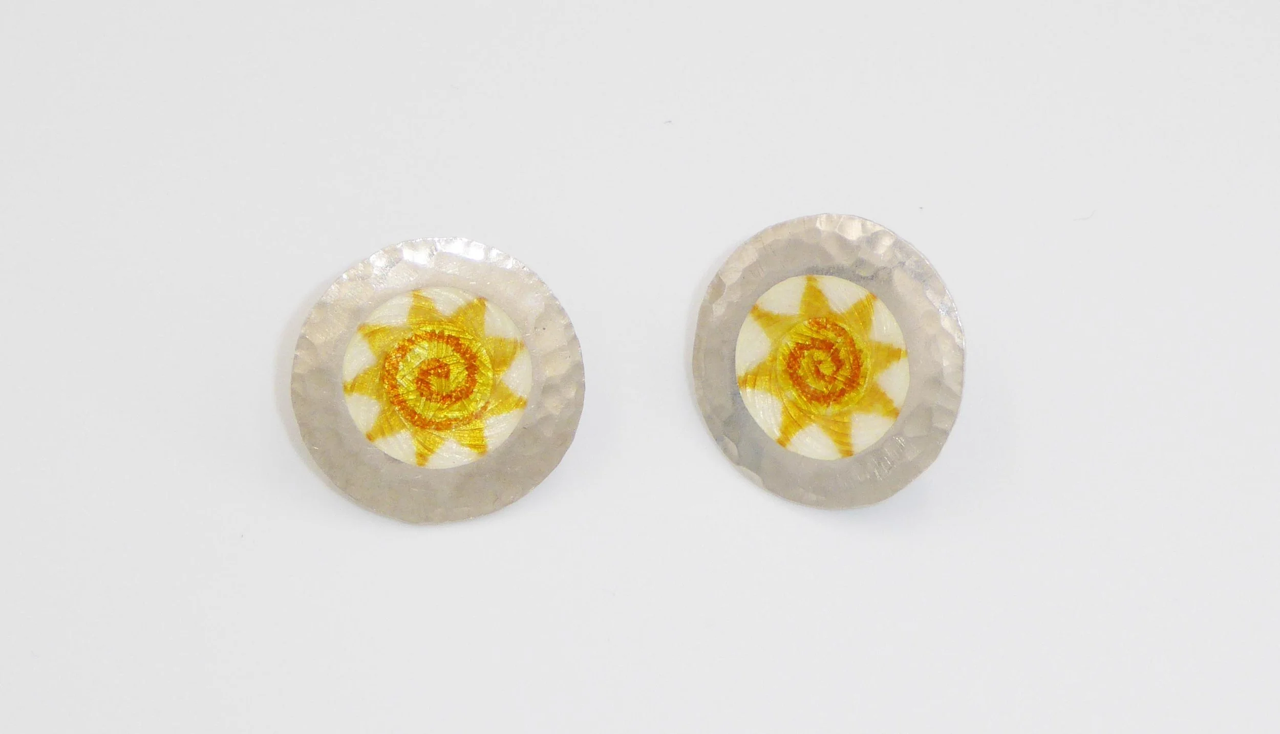‘Sun’ Earrings by Jane Short, Brighton, England
