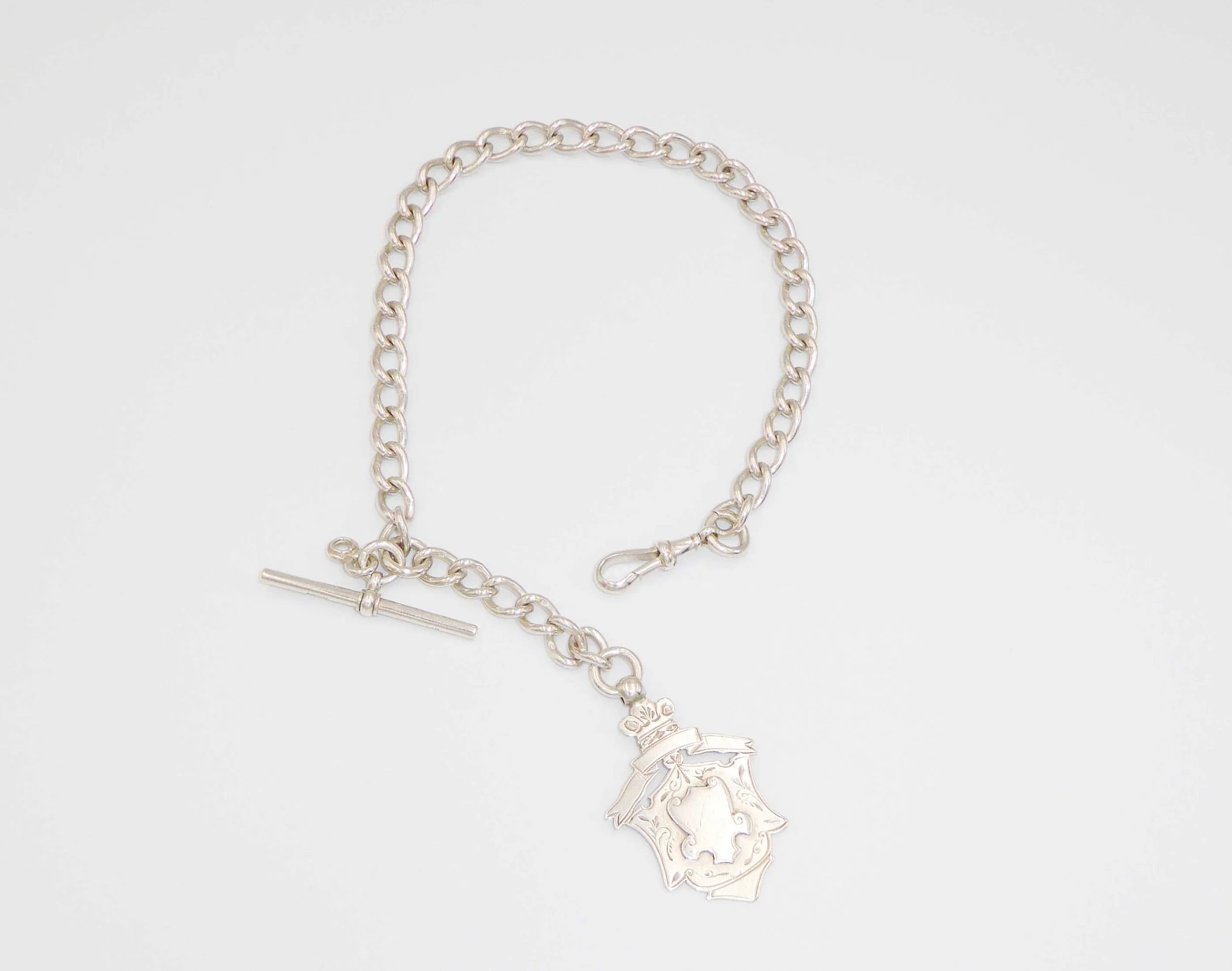 Edwardian Albert Pocket Watch Chain & Fob, Birmingham, England