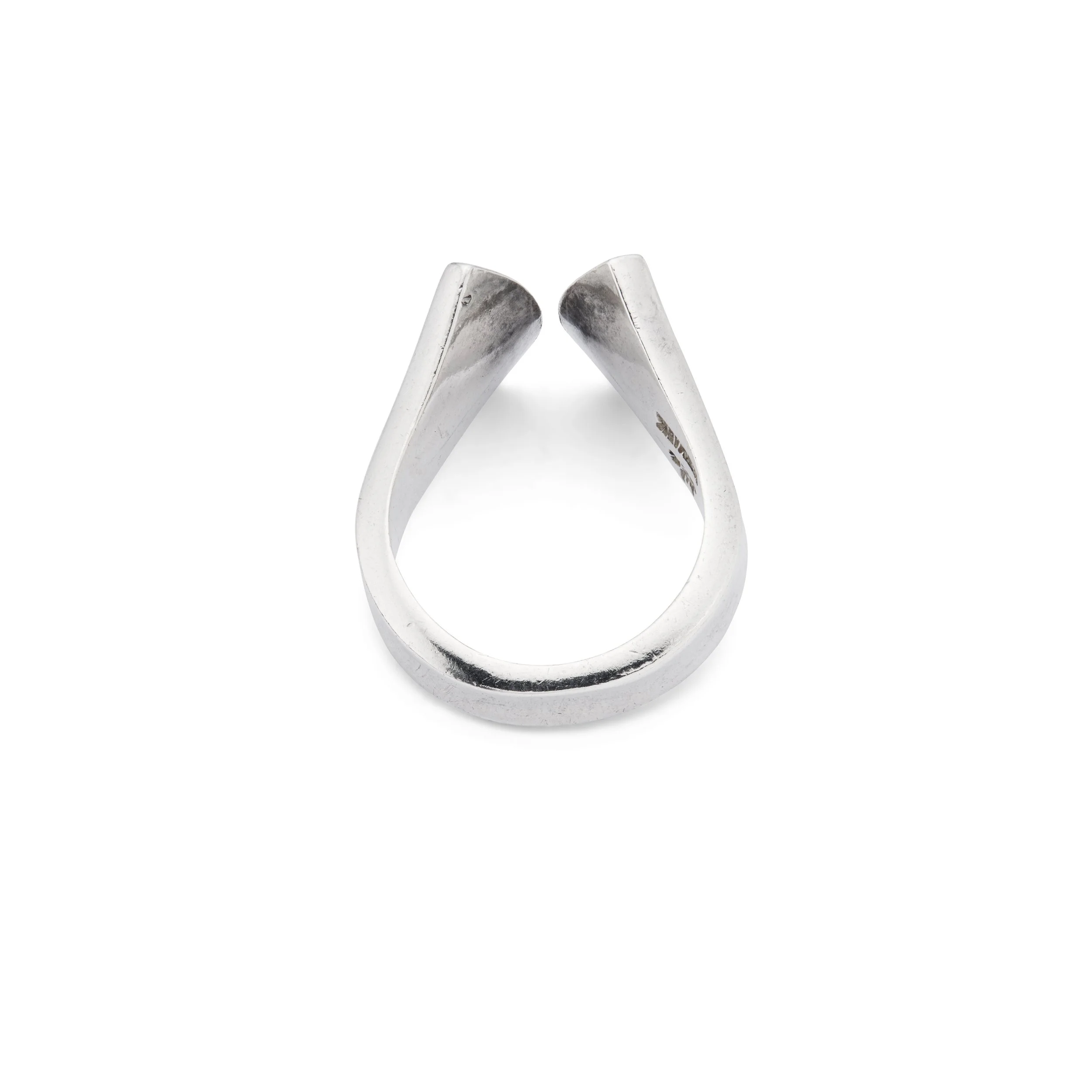 Modernist silver ring by Arne Johansen, Denmark - side