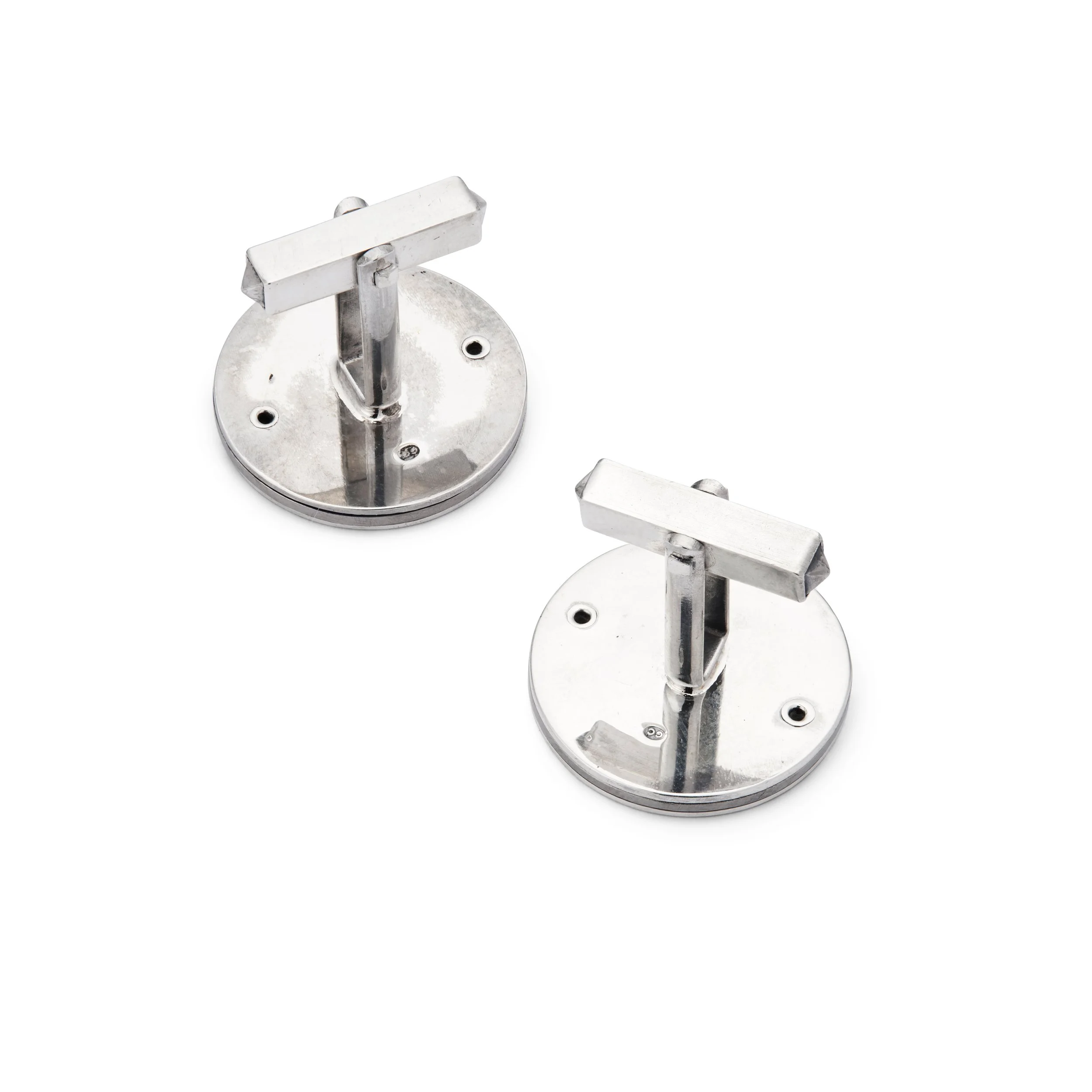 A pair of cufflinks by Graham Crimmins (1946-2017), Edinburgh, c.1970s - reverse