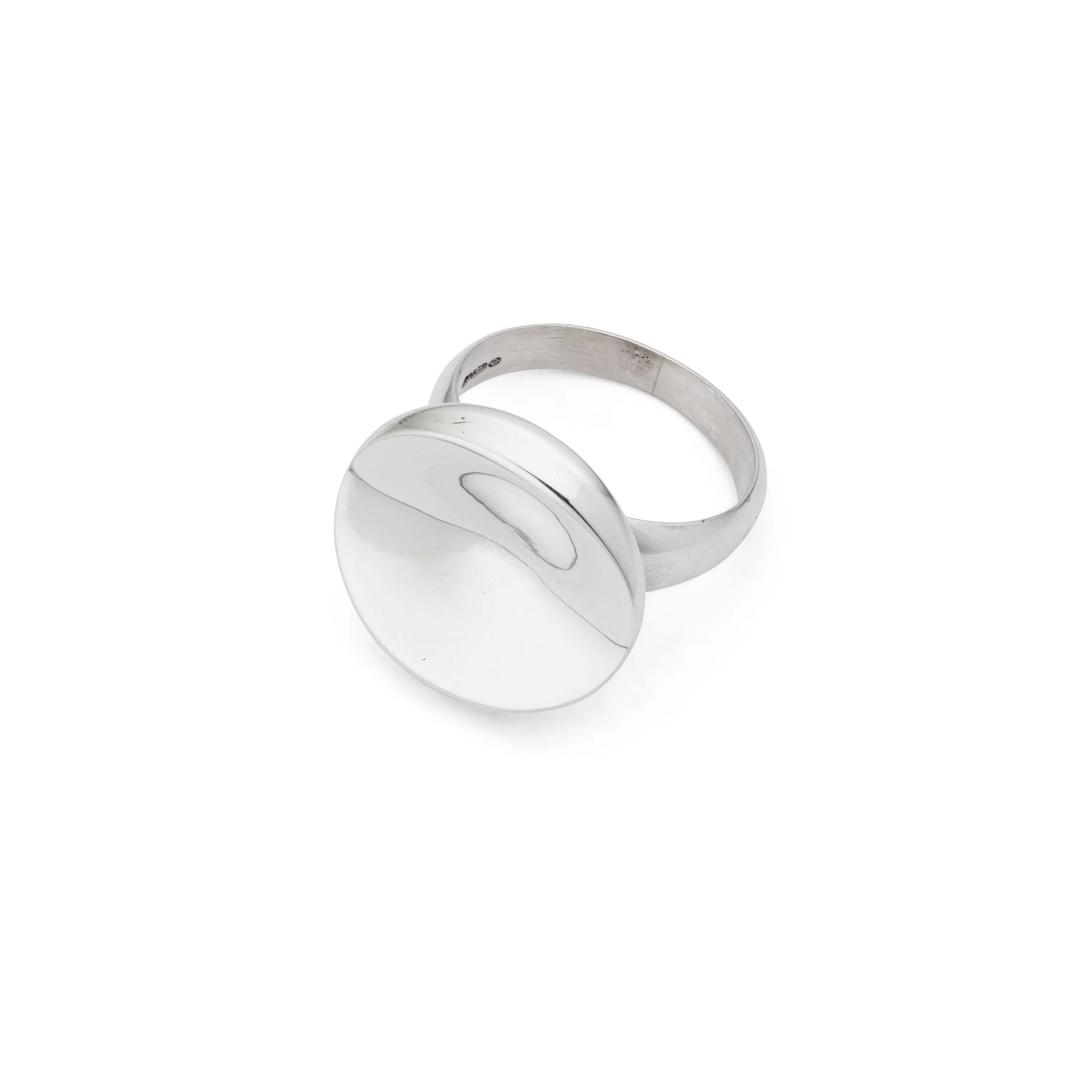 Modernist silver ring by Georg Jensen, 1972, designed by Nanna Ditzel, Denmark - front