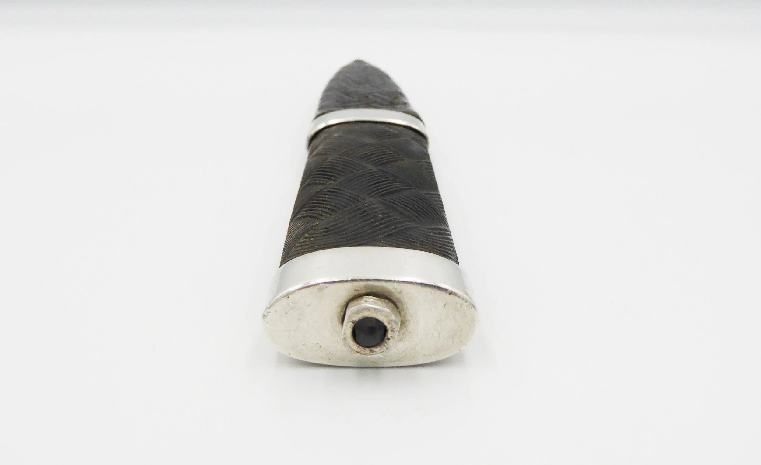 A late Victorian Scottish white metal mounted sgian dubh, unmarked, c.1890 - hilt