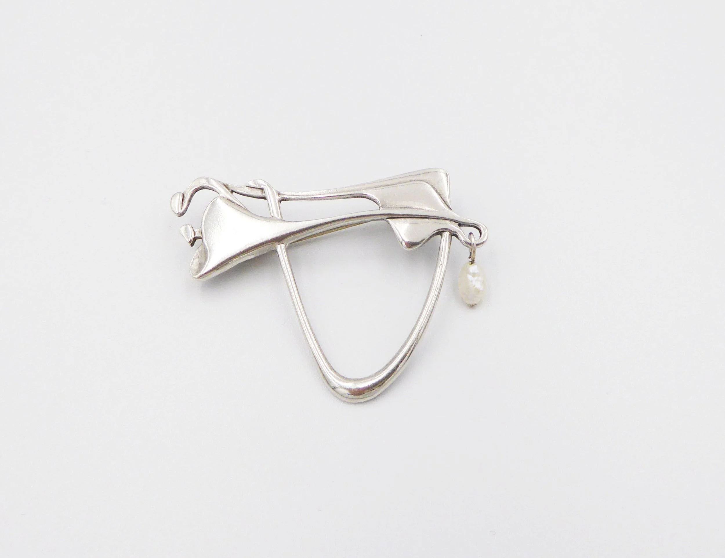 Silver Art Nouveau Inspired Brooch by Malcolm Grey, Orkney