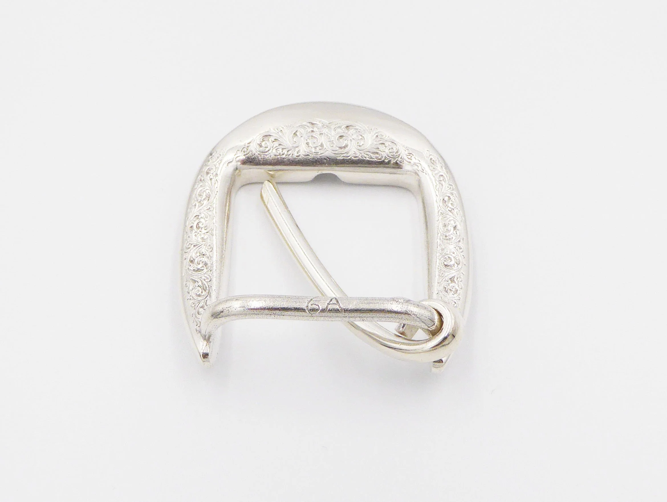 Silver belt buckle by Malcolm Appleby, hallmarked Edinburgh, 1997 - reverse