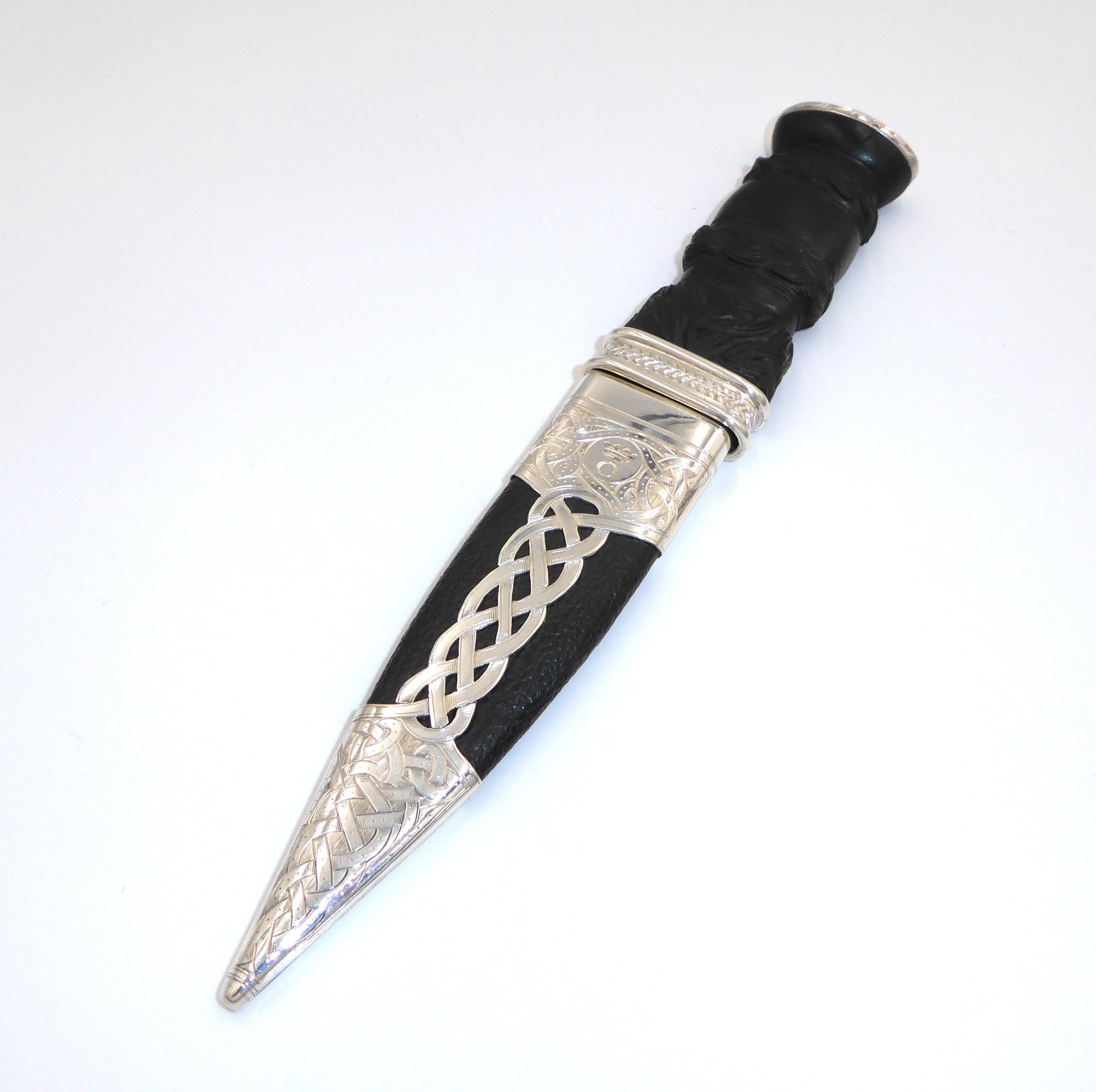 vintage silver mounted sgian dubh by Hamilton & Inches, Edinburgh, 1946 - front