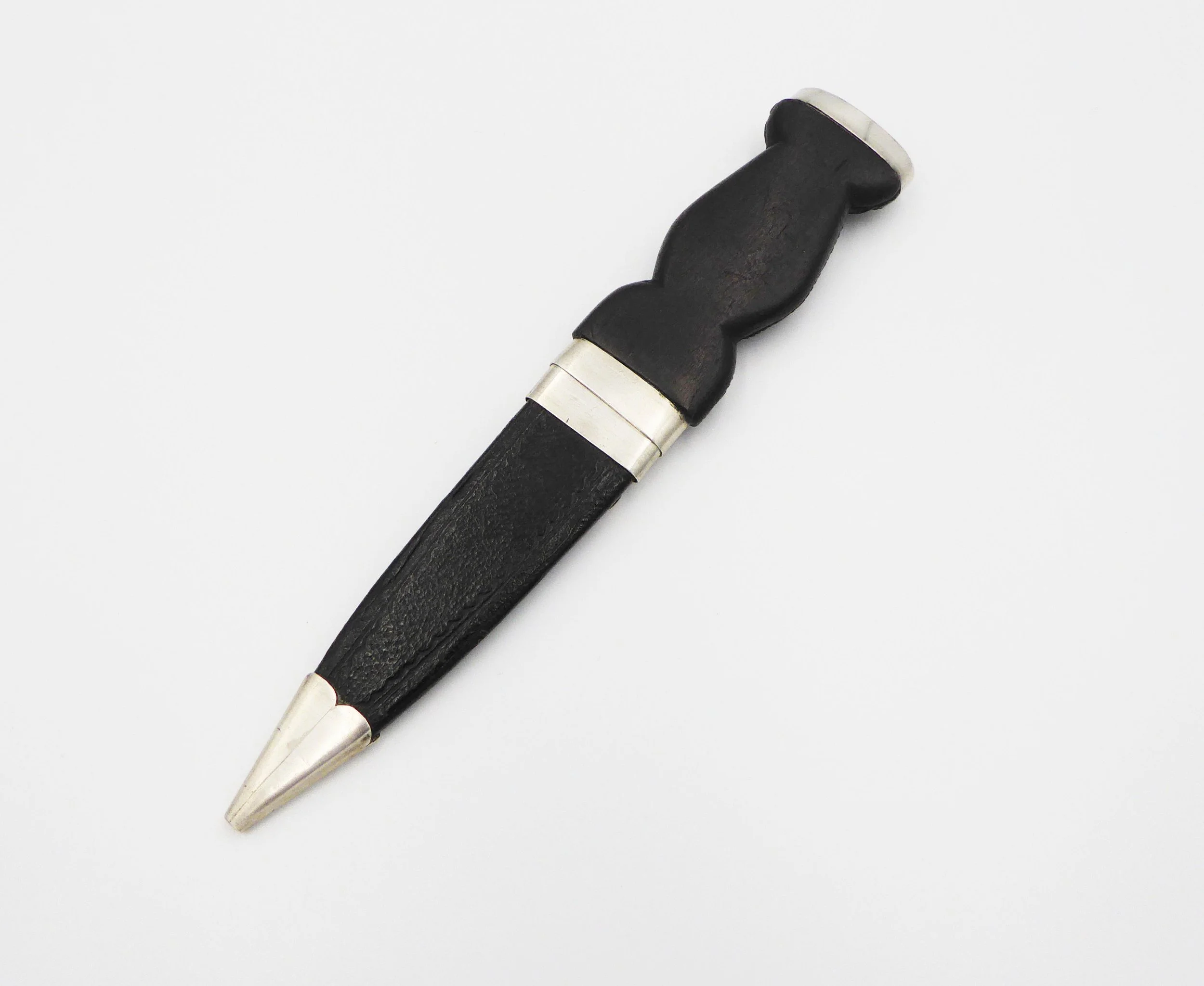 Victorian Scottish silver mounted sgian dubh, unmarked, c.1820-40s - reverse 2