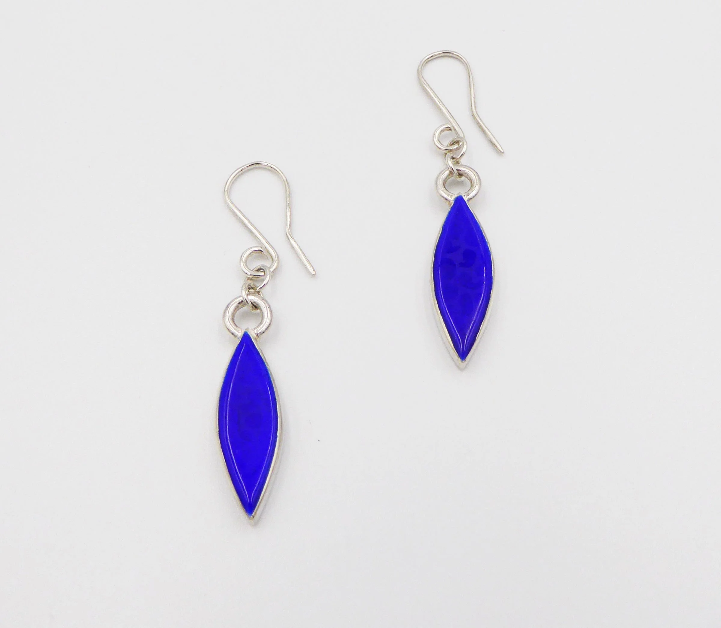 Silver & Enamel Earrings by Maureen Edgar, Berwickshire