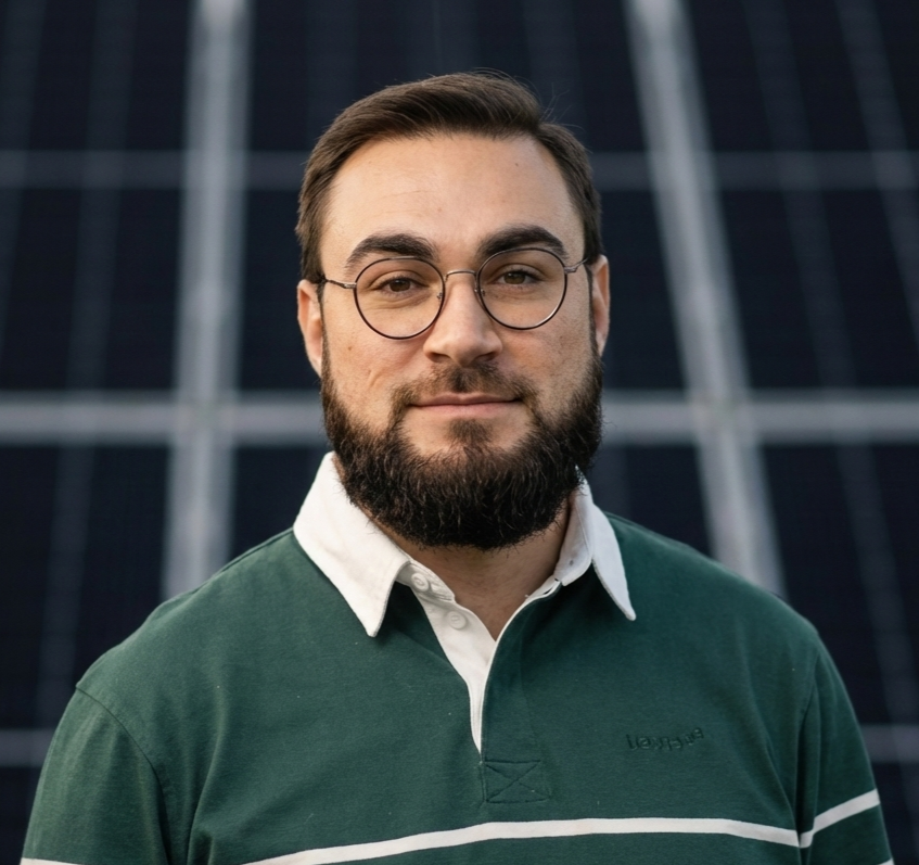 Weißes Benutzersymbol auf blauem Hintergrund.