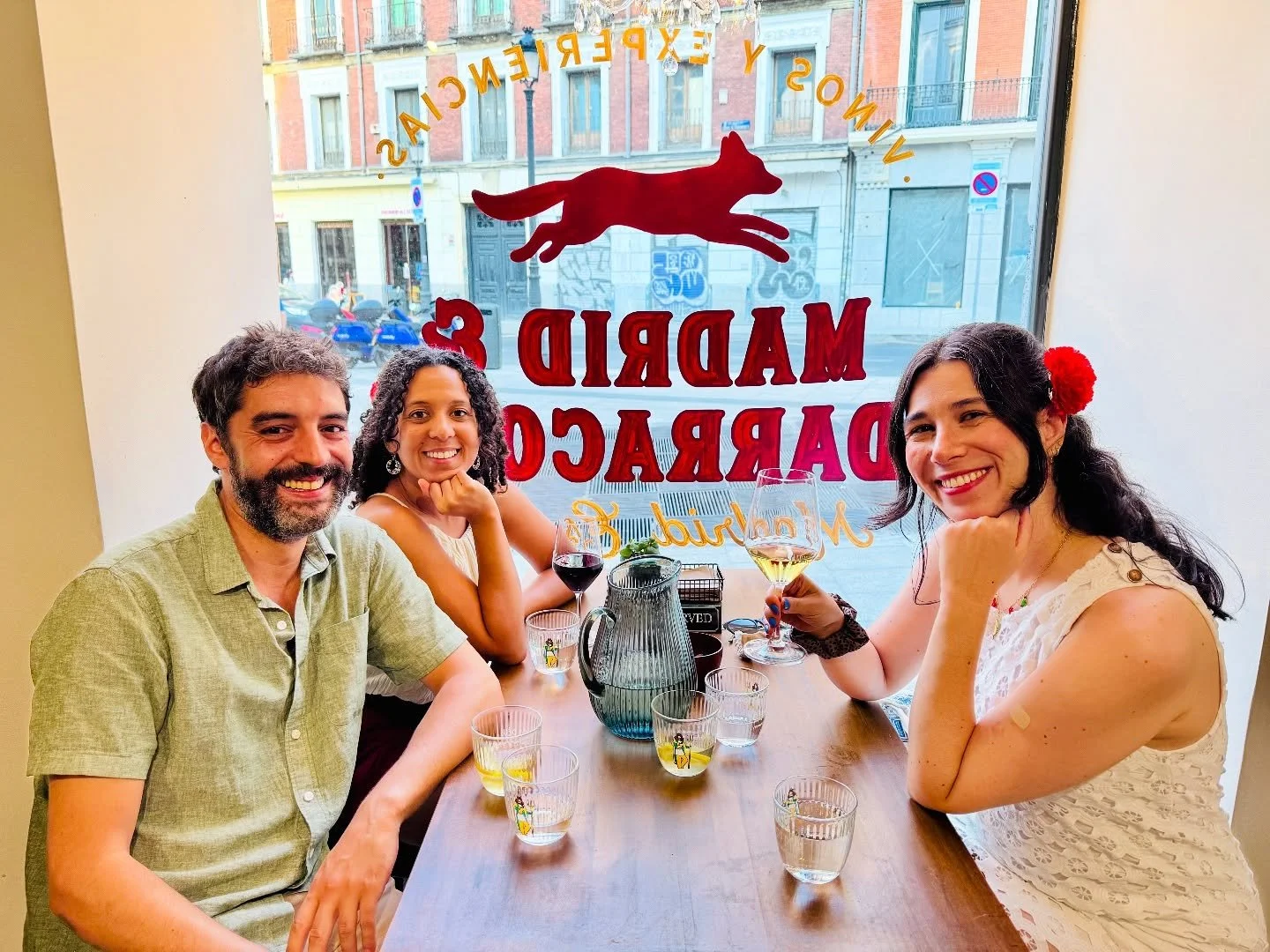 It&rsquo;s really hot outside during our local fiestas, so why not stop by for a cool glass of wine in our air conditioned space before heading back out? // Hace mucho calor afuera durante nuestras fiestas locales, as&iacute; que &iquest;por qu&eacut