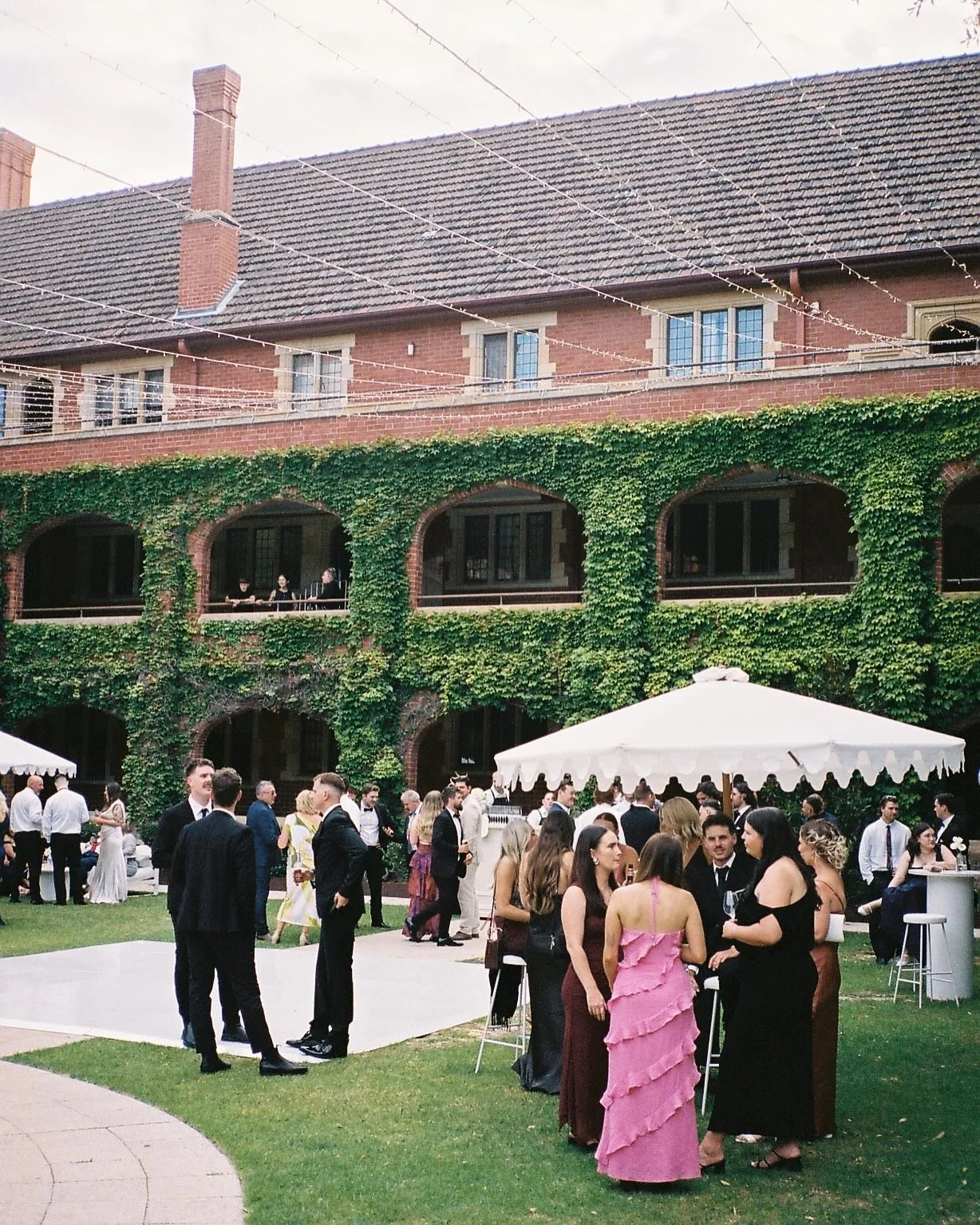 A colourful cathedral courtyard for Riley &amp; Luke ~ the perfect setting for our detailed scallop with @honeyeventsperth
