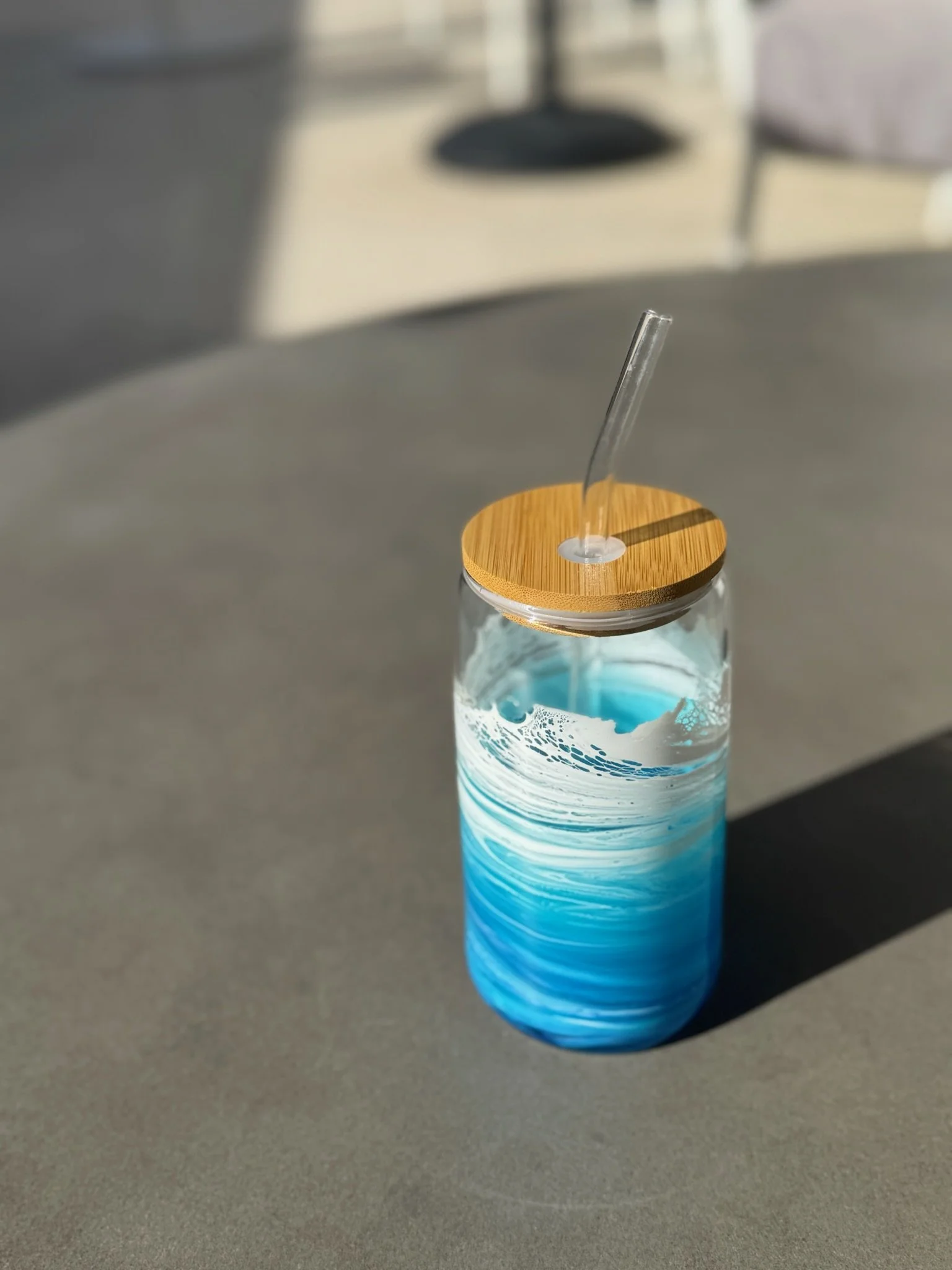 Glass Tumbler with glass straw 16oz