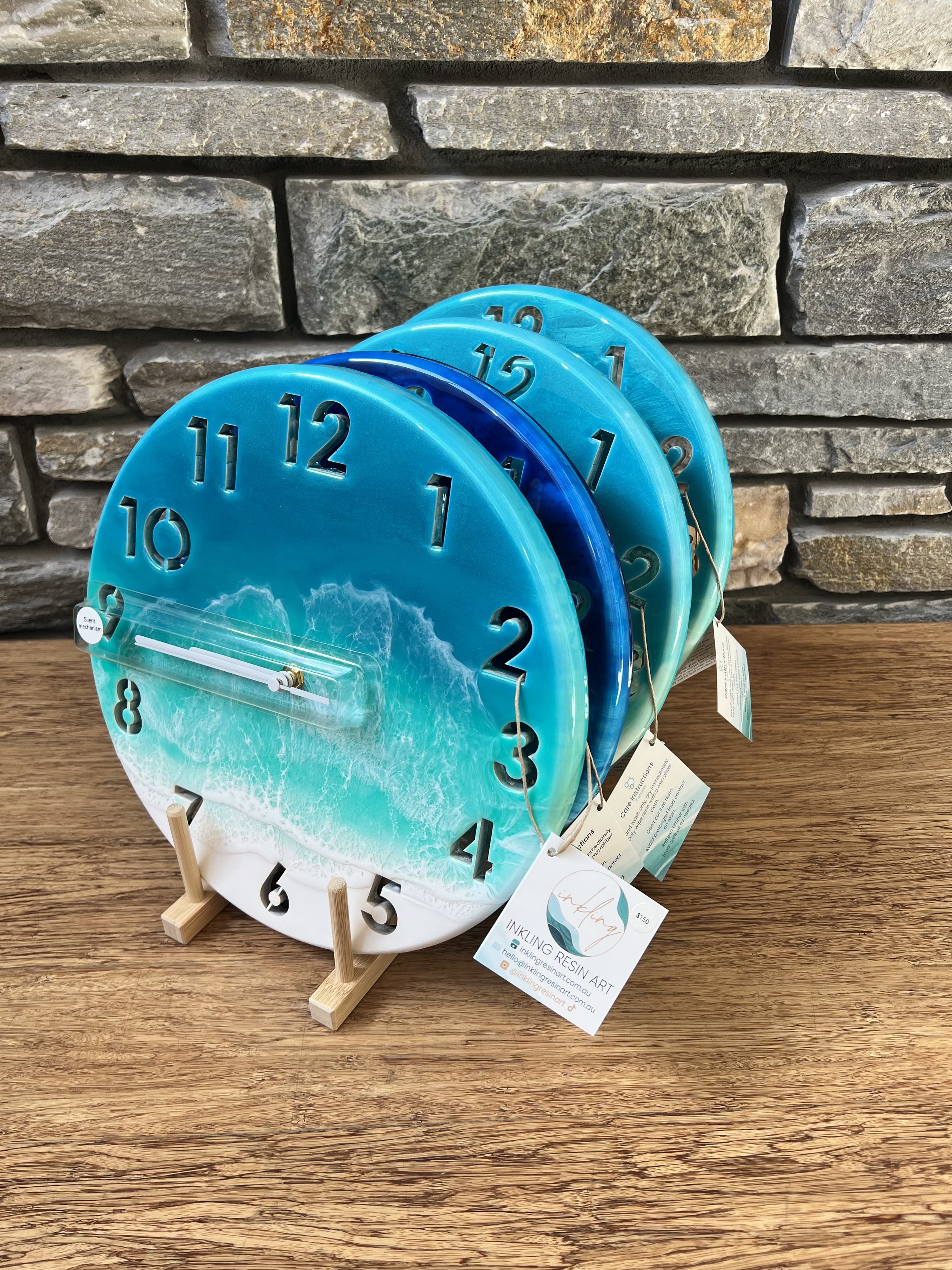 Ocean resin clock with silent mechanism