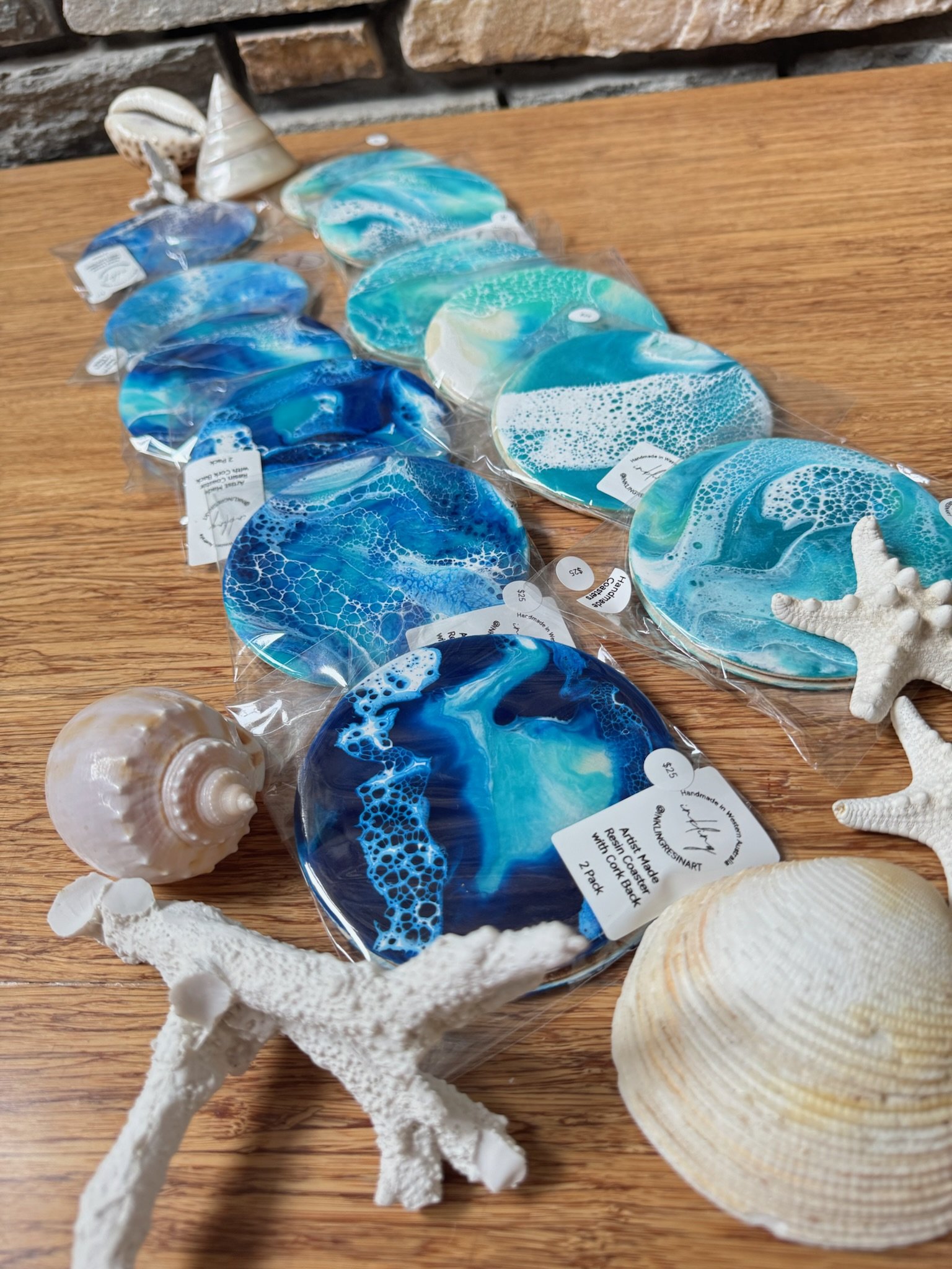 Abstract Ocean Coaster Pair – Surprise Me Edition