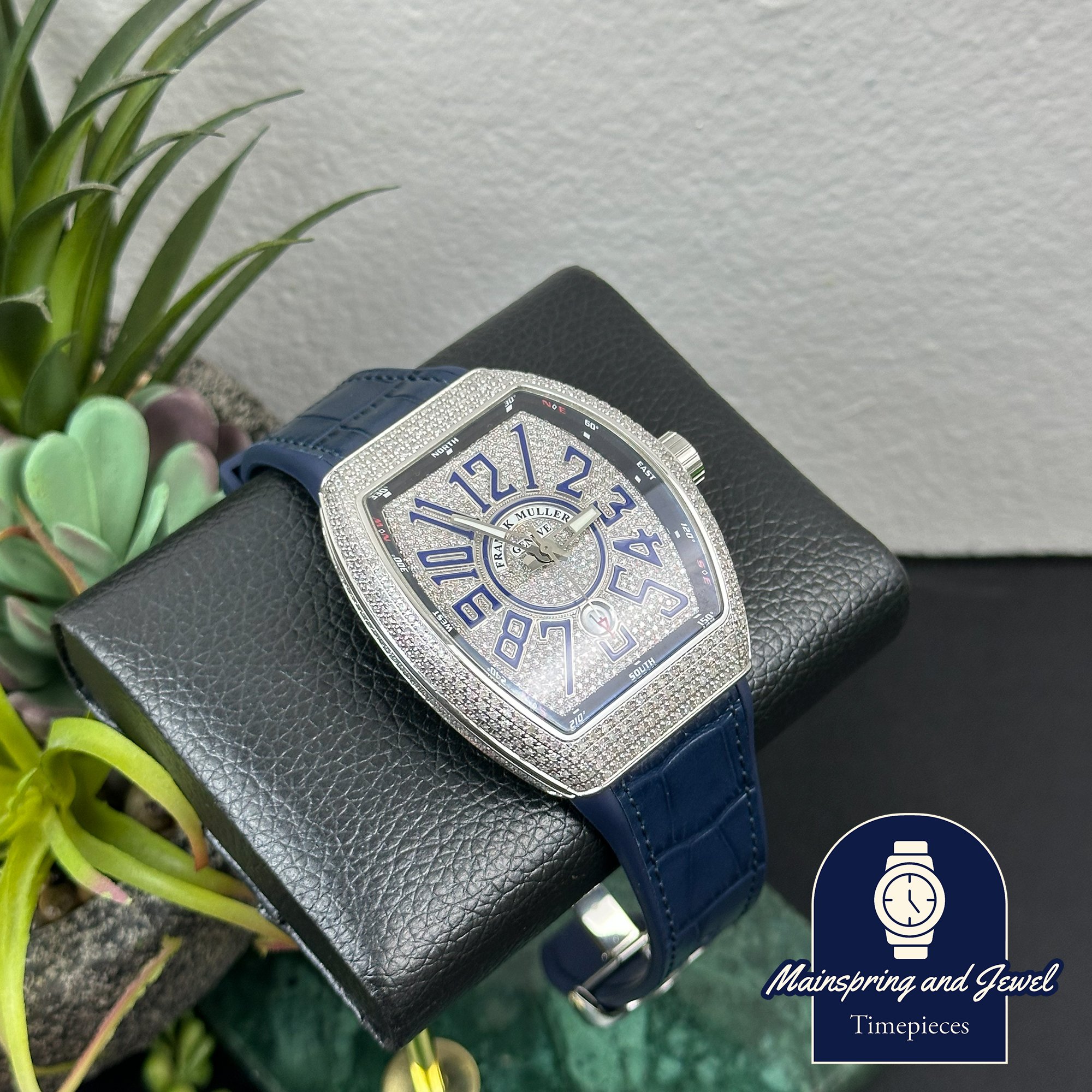 Franck Muller V45 - Aftermarket Bussdown w/ Blue Diamond Dial
