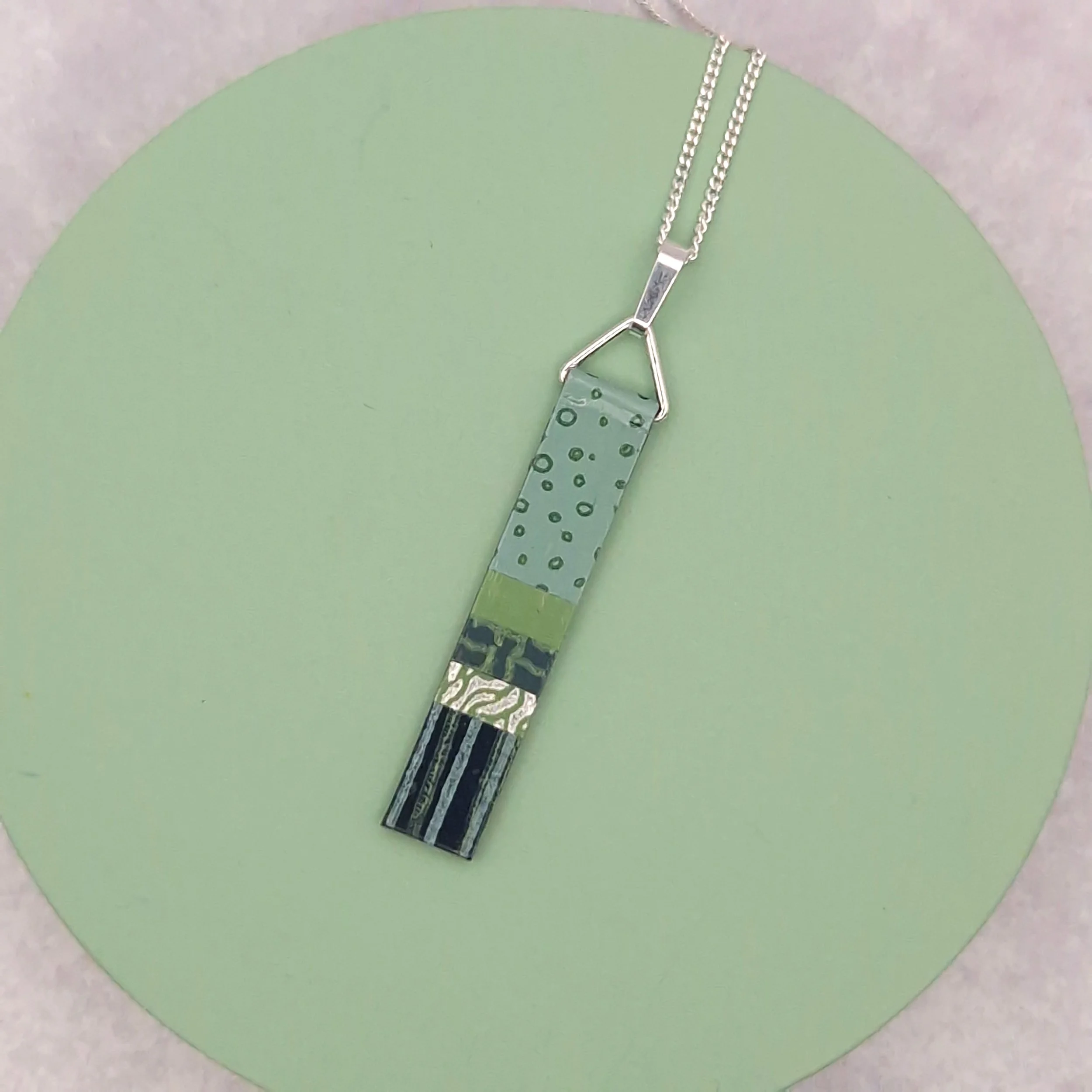 Long Slim Pendant -  Sea Green