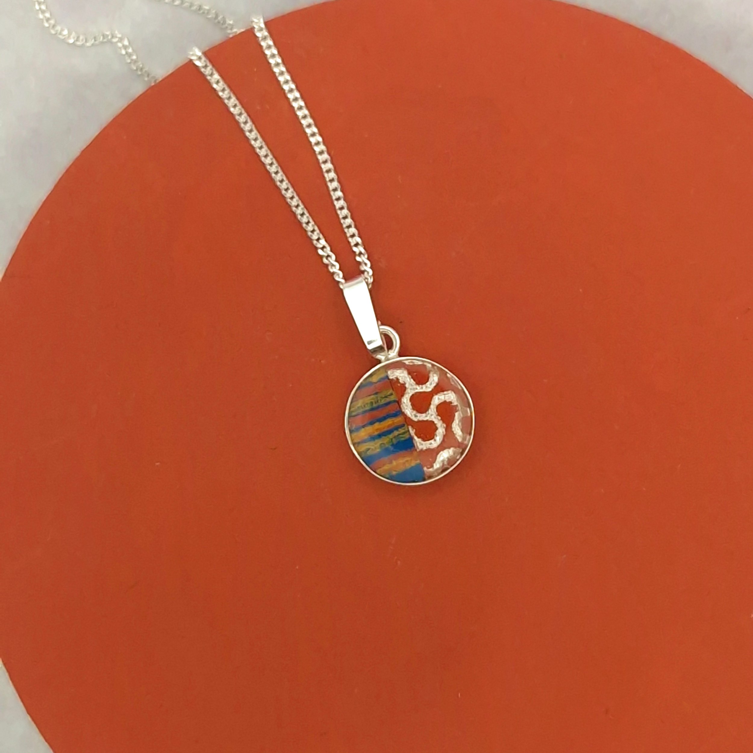 Dot Pendant -  Turquoise Terracotta