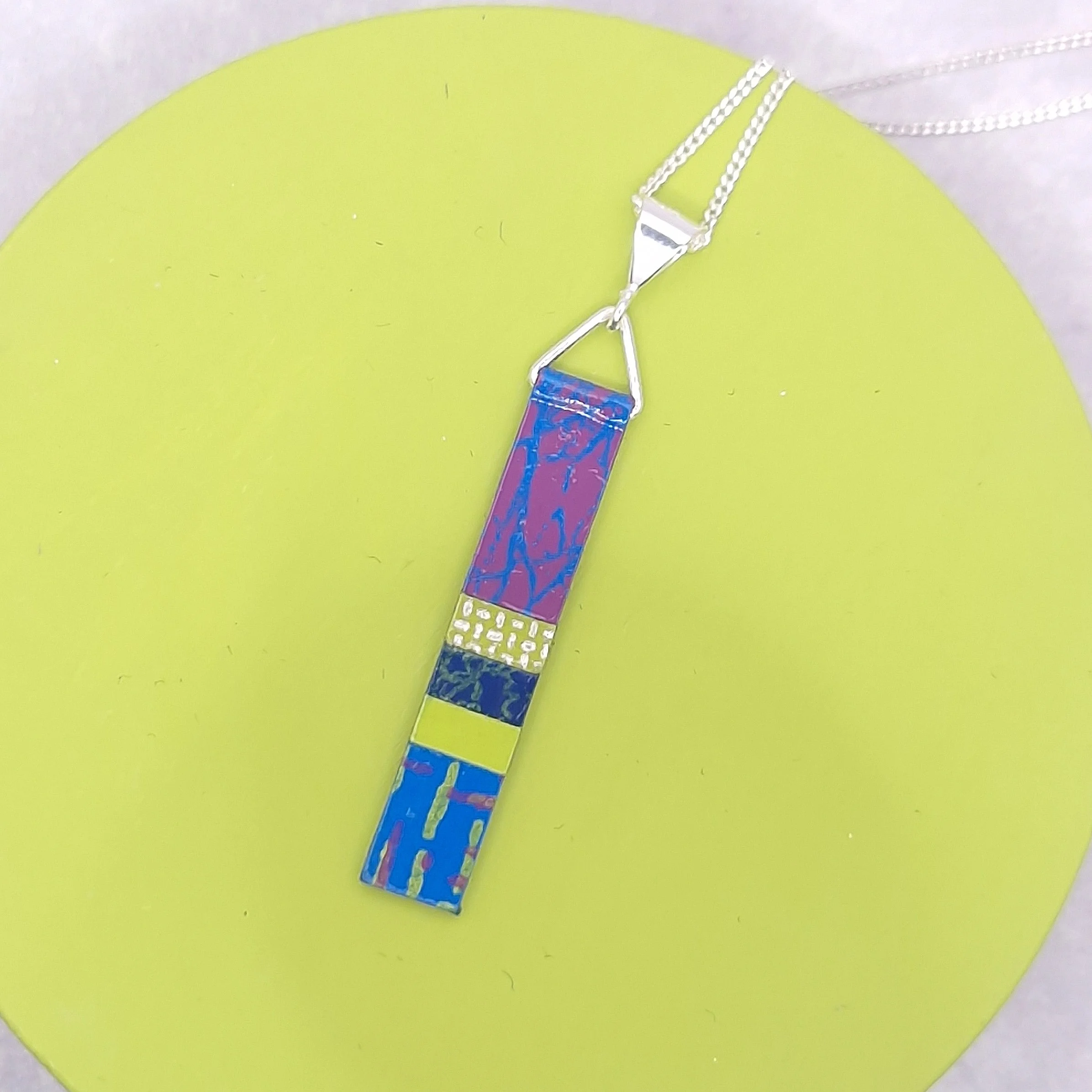 Long Slim Pendant -  Blue Violet