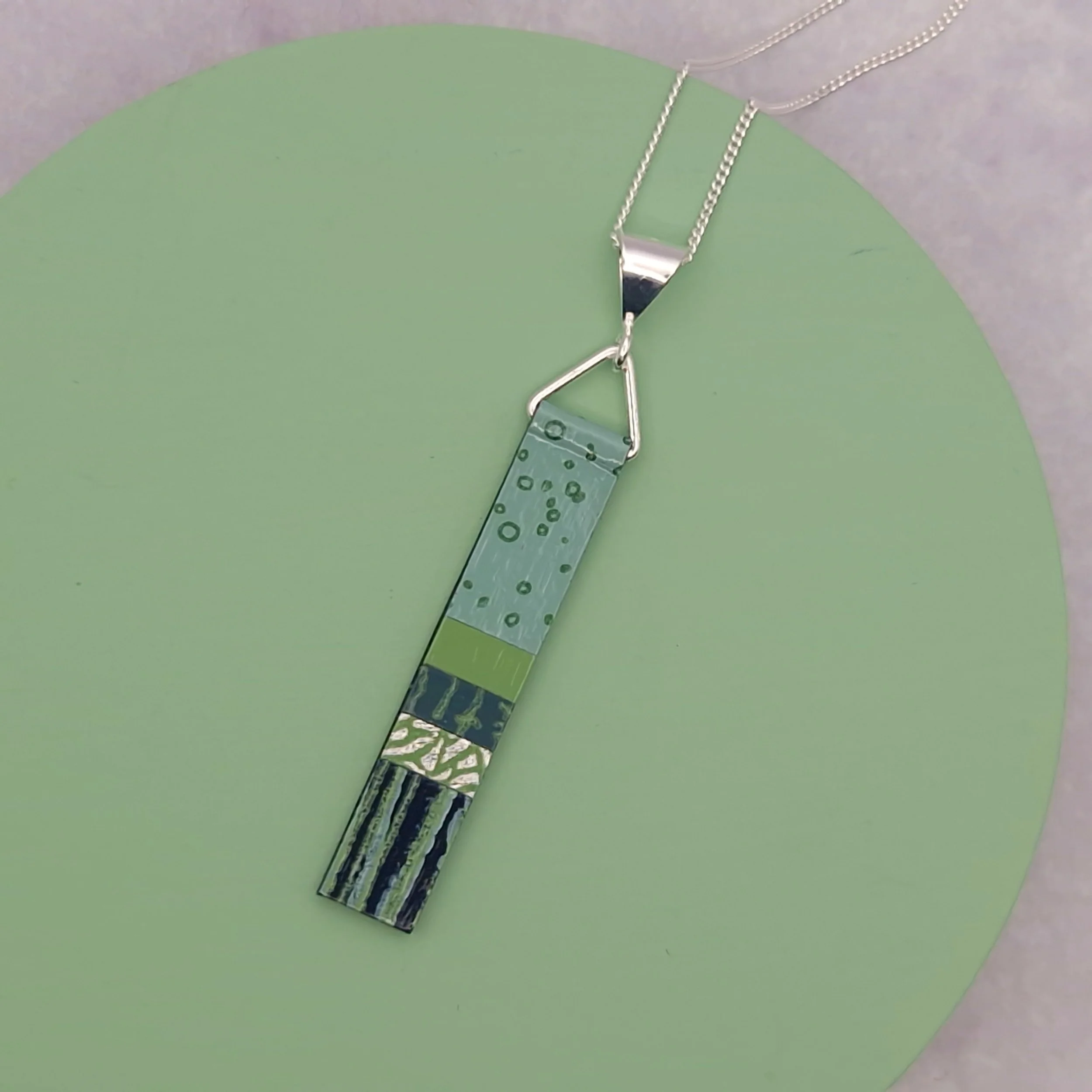 Long Slim Pendant -  Sea Green