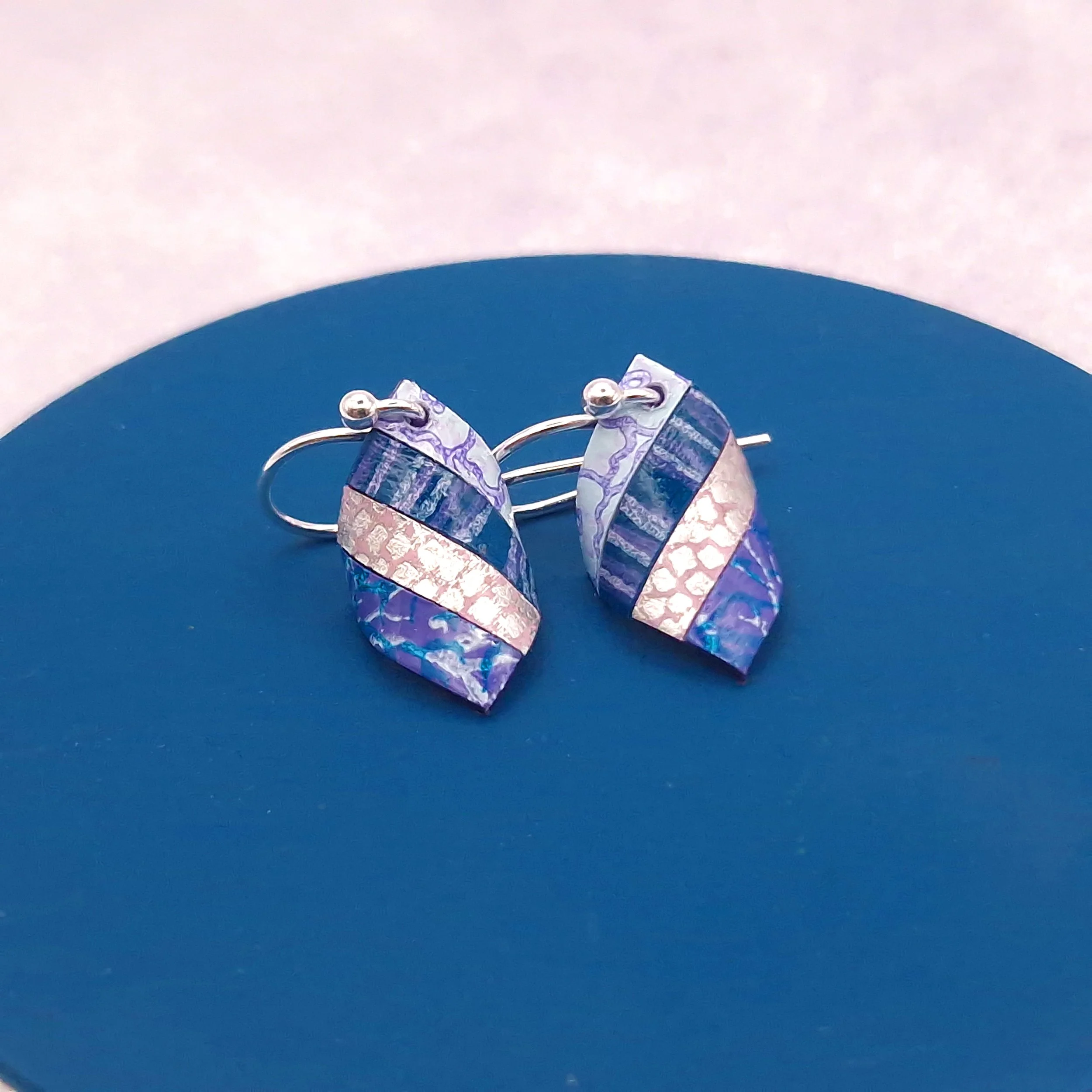 Small Handkerchief Earrings -  Lilac Lagoon