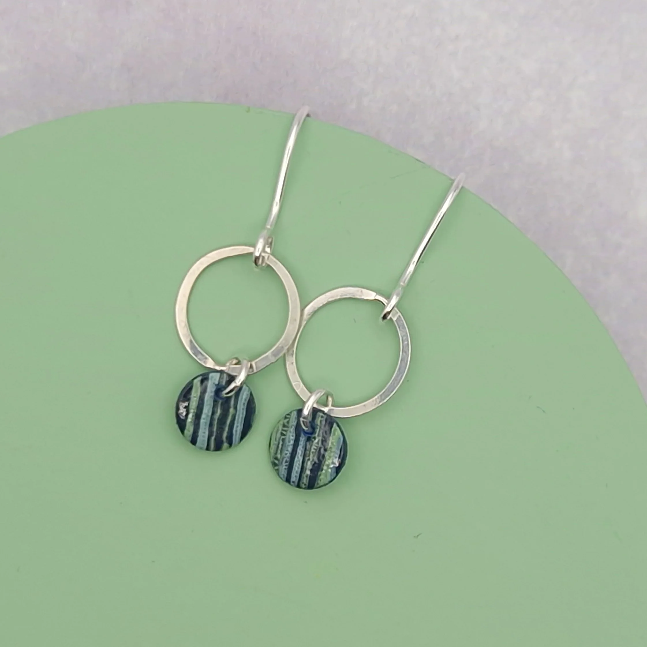 Round Droplet Earrings -  Sea Green