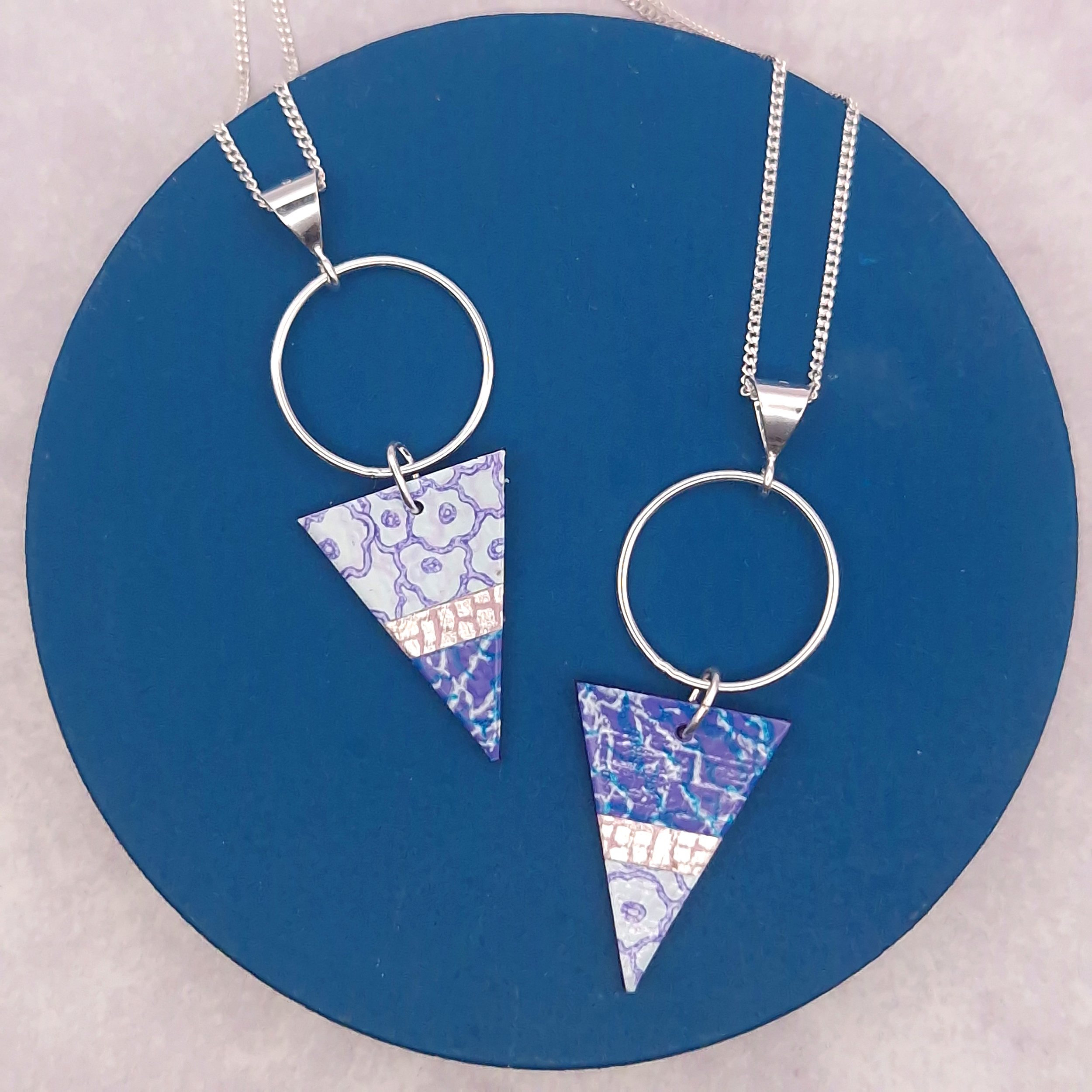 Triangle Pendant -  Lilac Lagoon