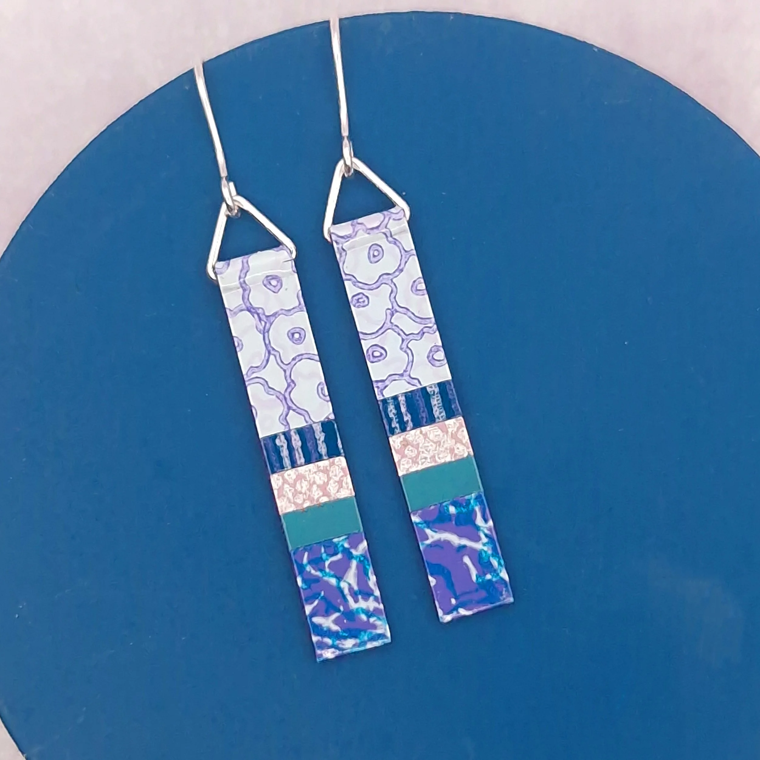 Long Slim Earrings - Lilac Lagoon