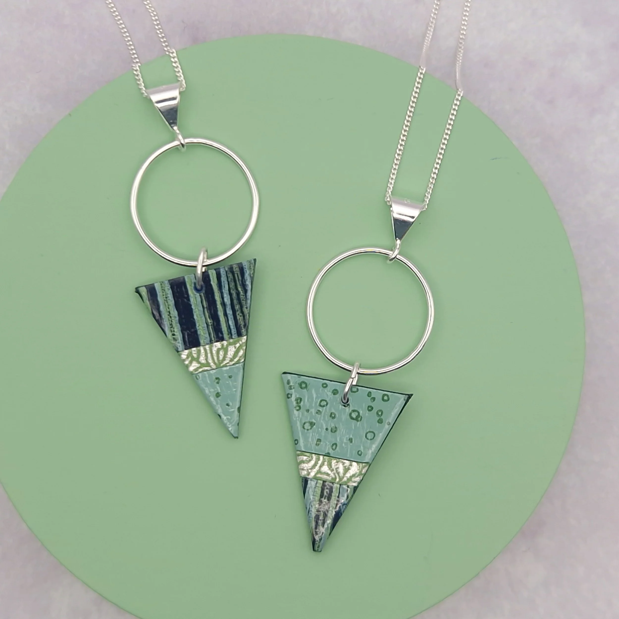 Triangle Pendant -  Sea Green