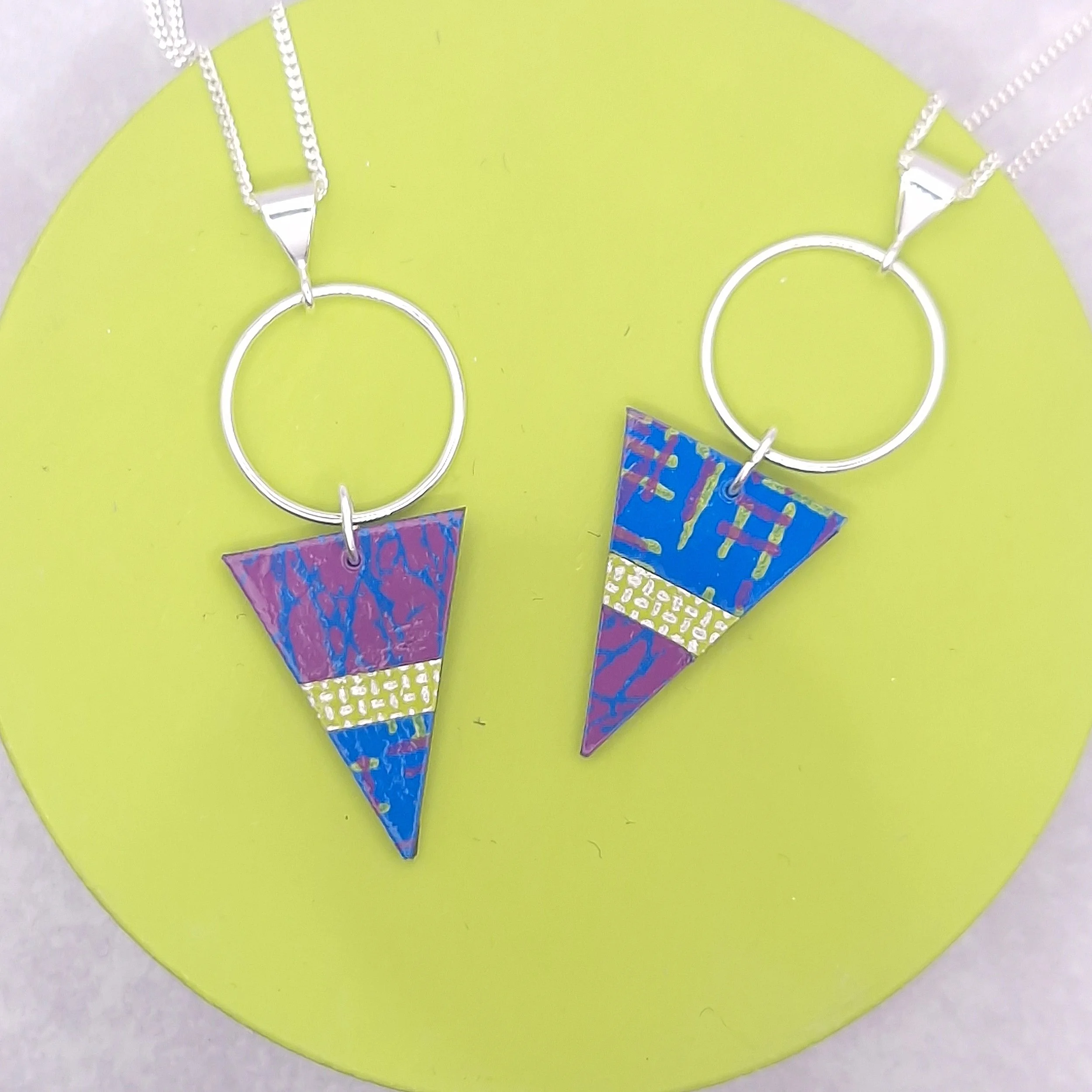 Triangle Pendant -  Blue Violet