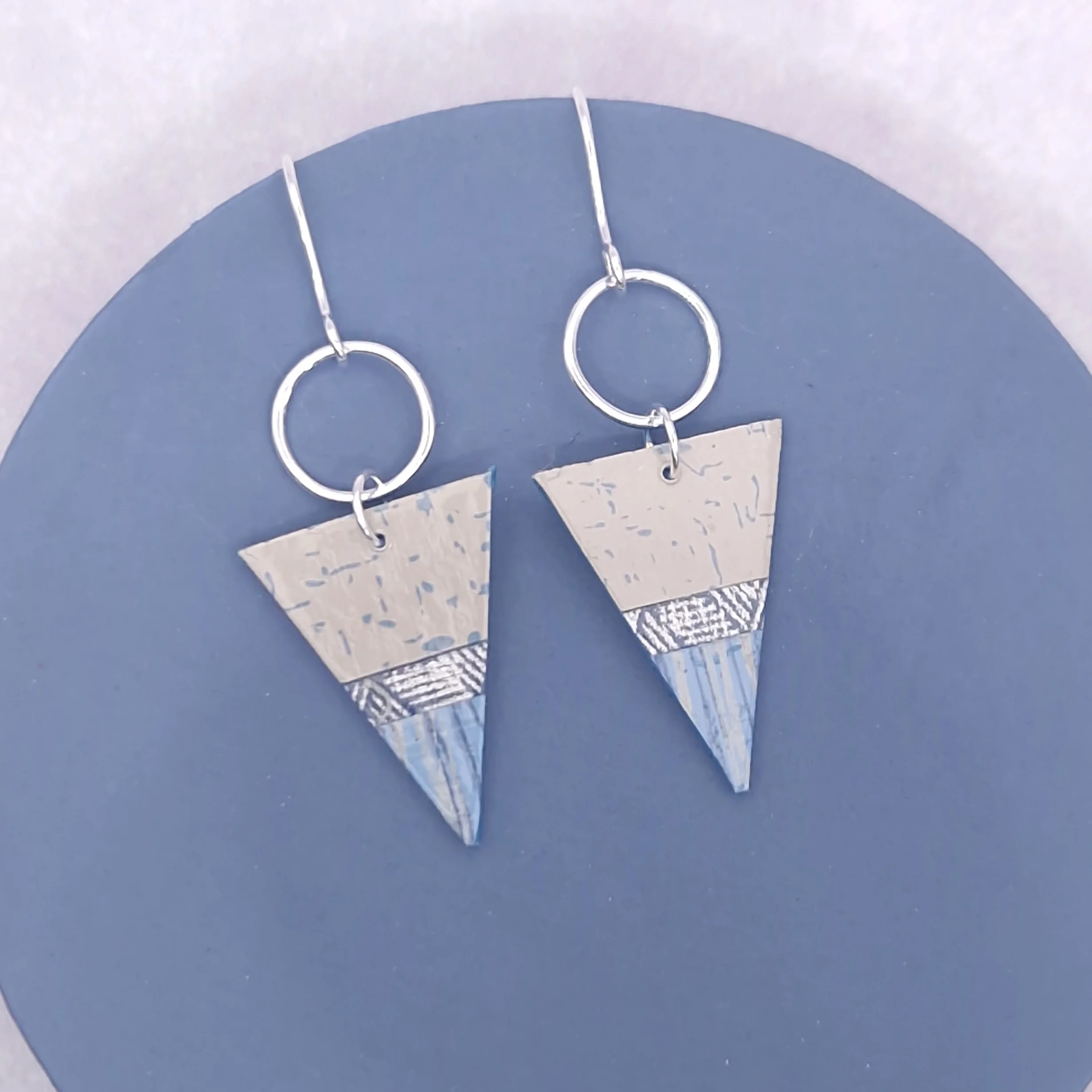 Triangle Earrings Hook -  Blue Mist