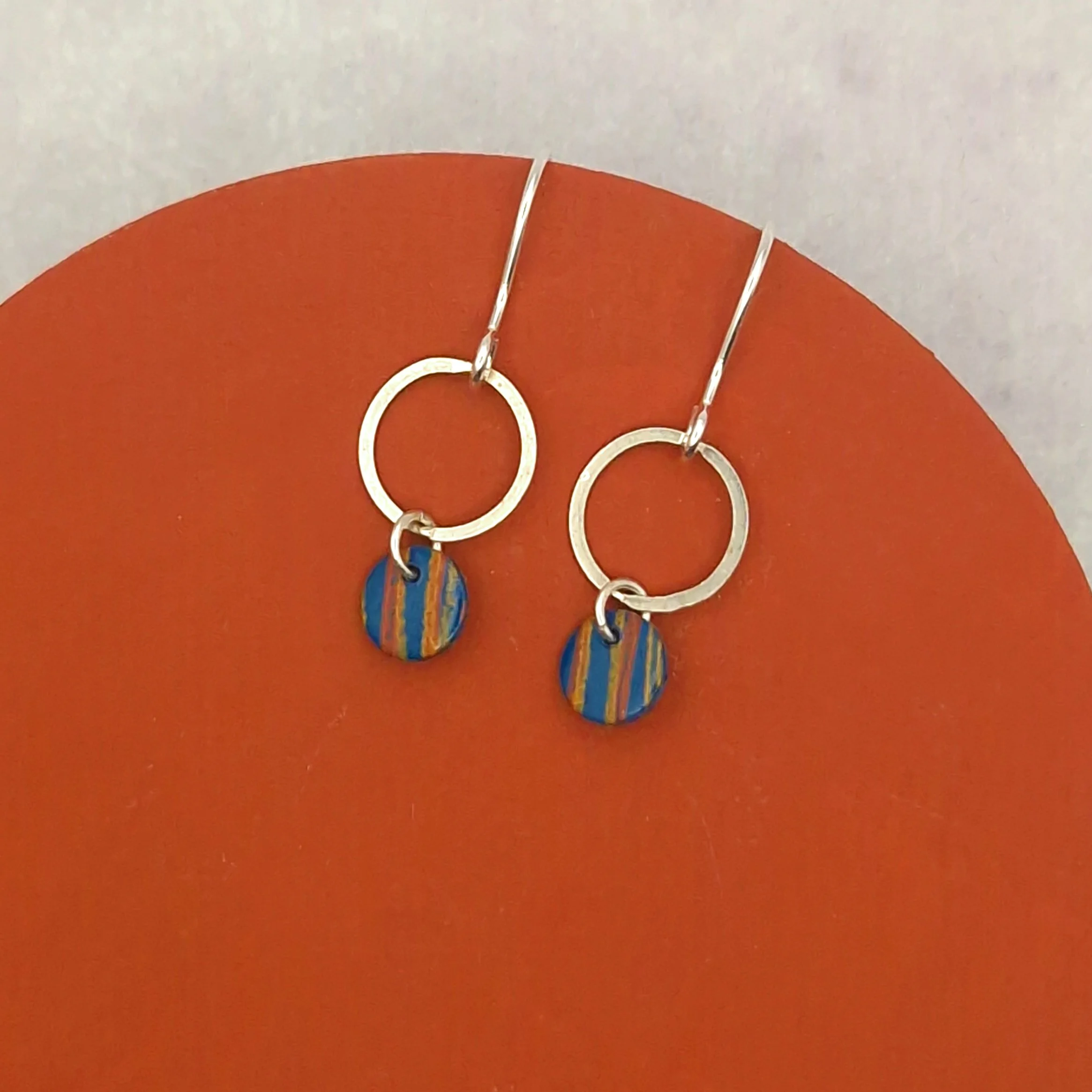 Round Droplet Earrings -  Turquoise Terracotta