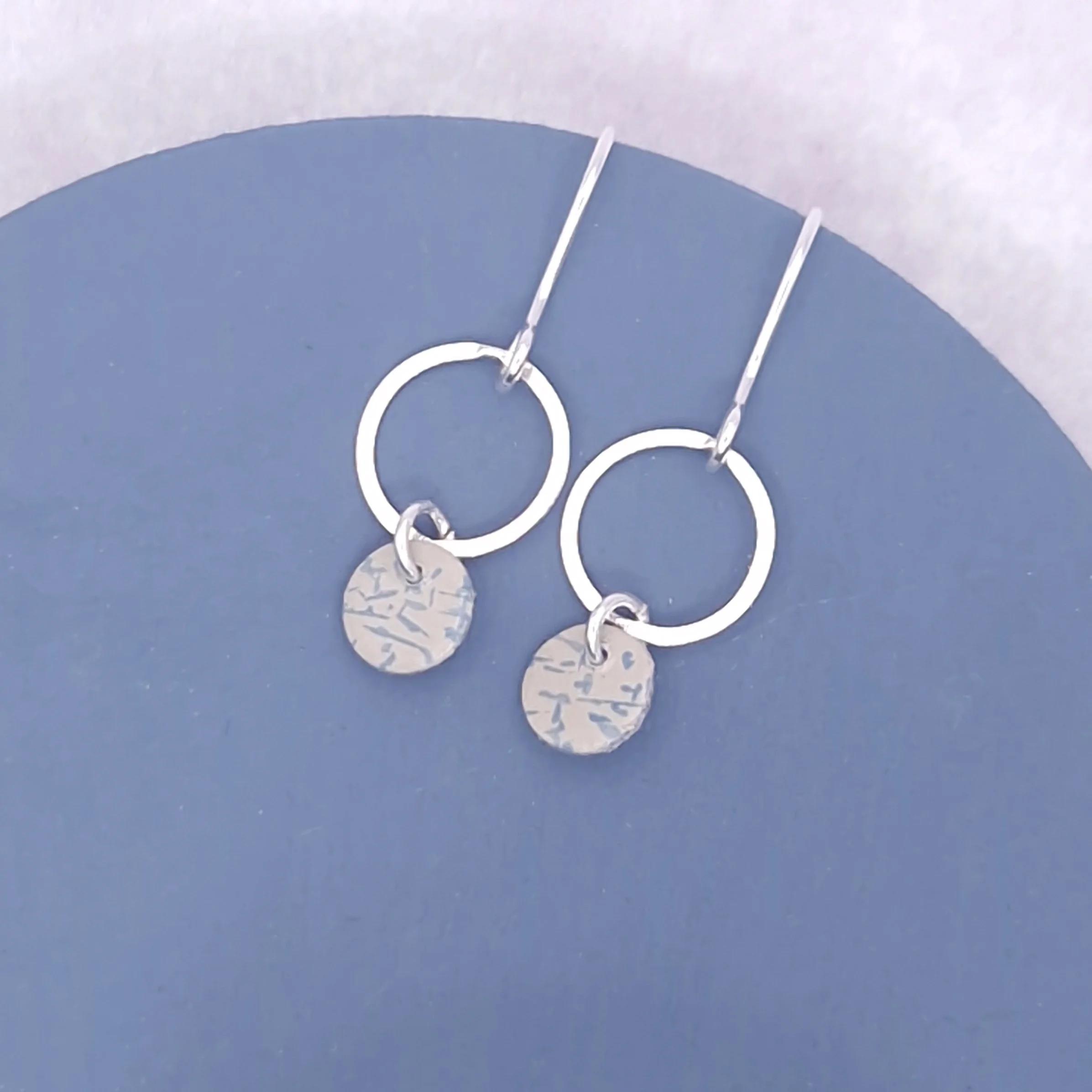 Round Droplet Earrings -  Blue Mist