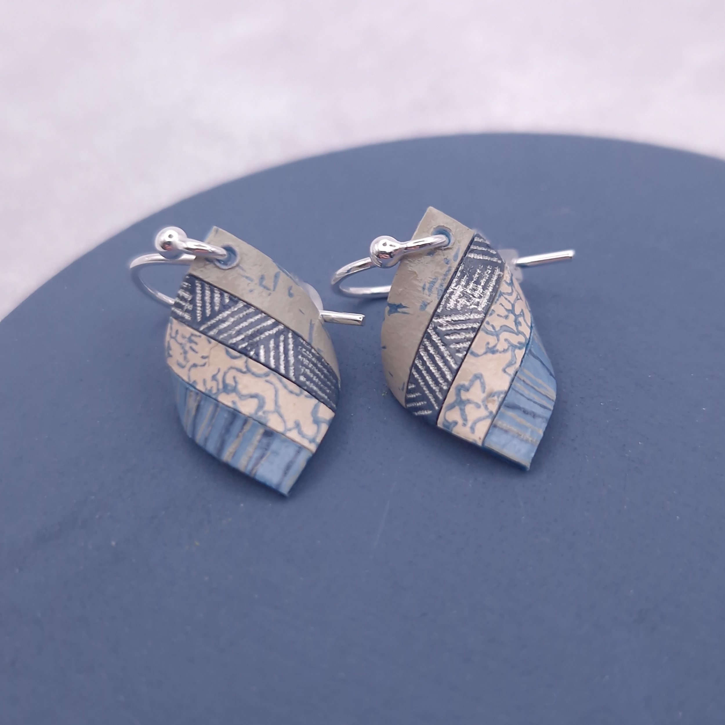 Small Handkerchief Earrings -  Blue Mist