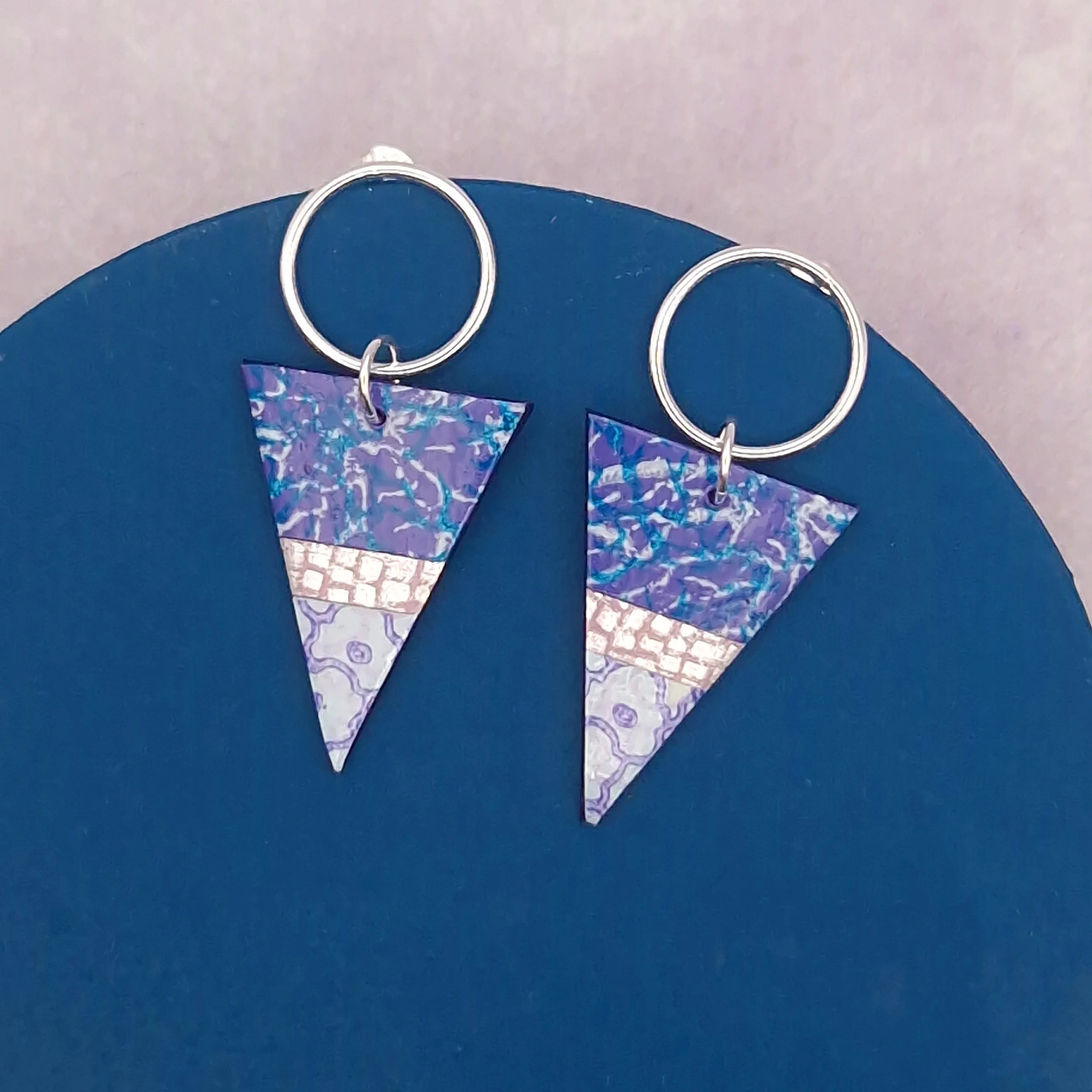 Triangle Earrings Stud - Lilac Lagoon