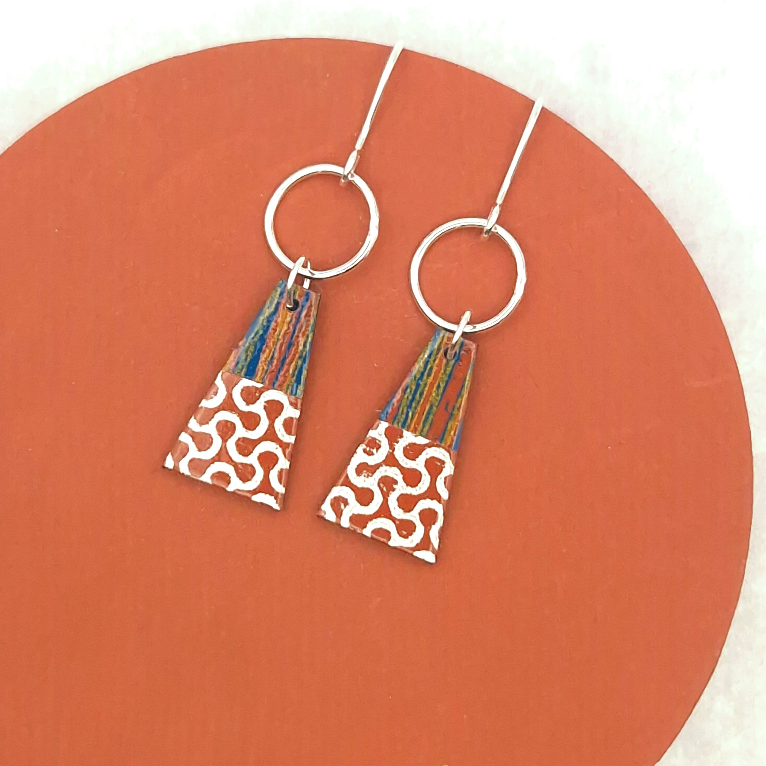 Trapeze Earrings -  Turquoise Terracotta